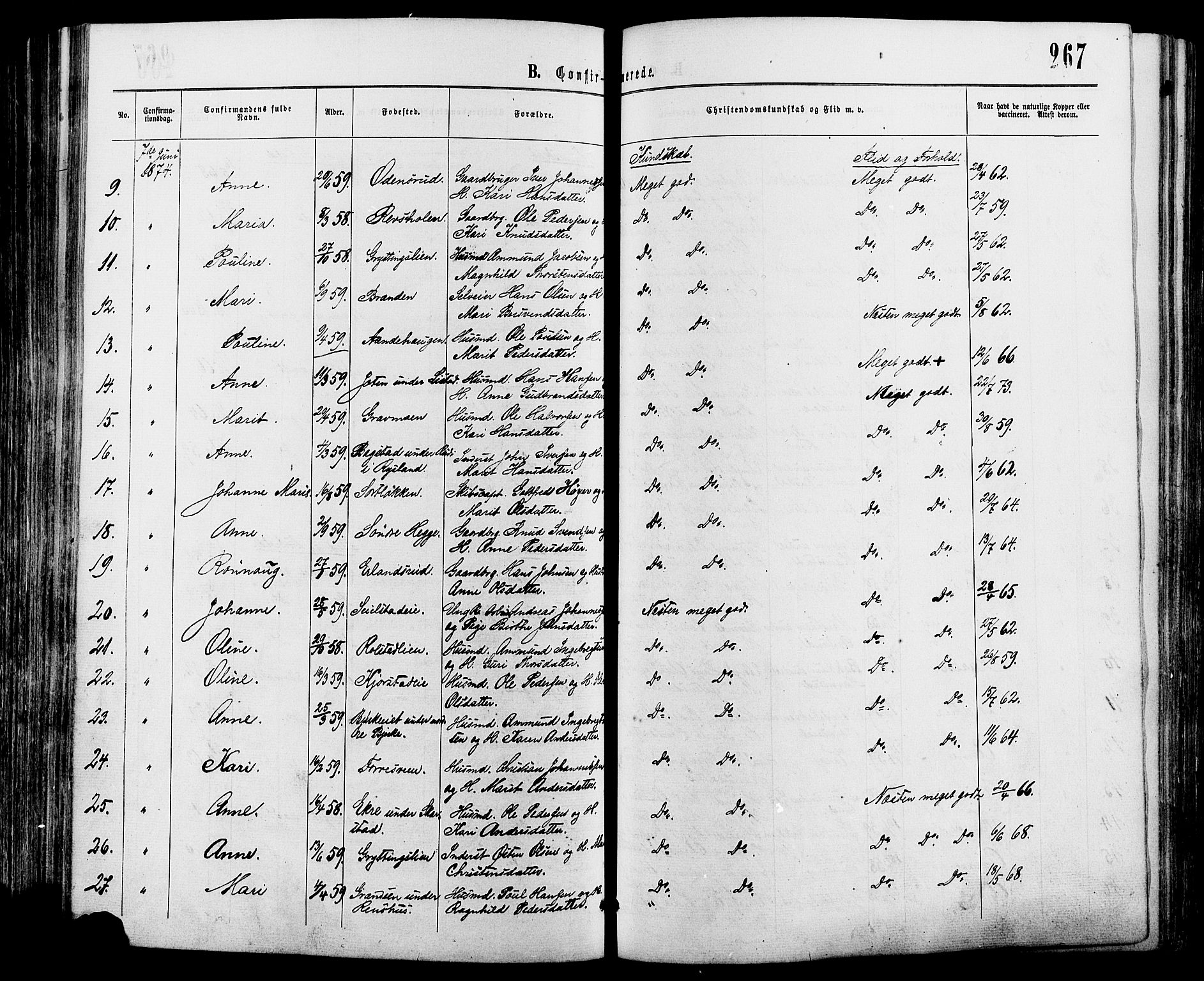 Sør-Fron prestekontor, AV/SAH-PREST-010/H/Ha/Haa/L0002: Parish register (official) no. 2, 1864-1880, p. 267