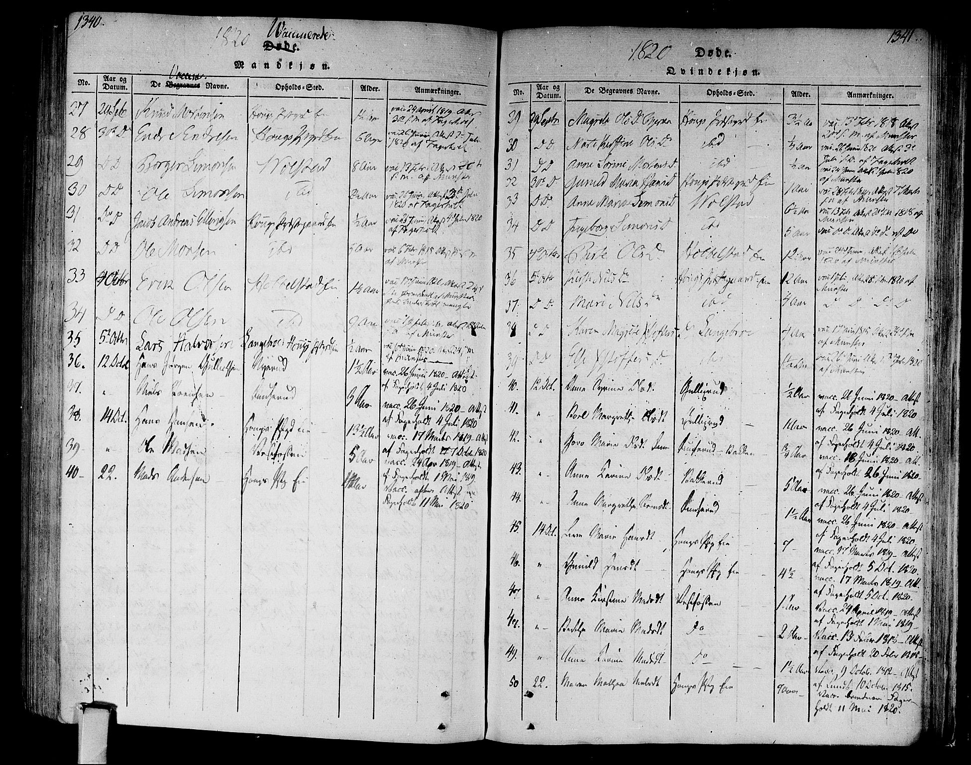 Eiker kirkebøker, AV/SAKO-A-4/F/Fa/L0010: Parish register (official) no. I 10, 1806-1815, p. 1340-1341