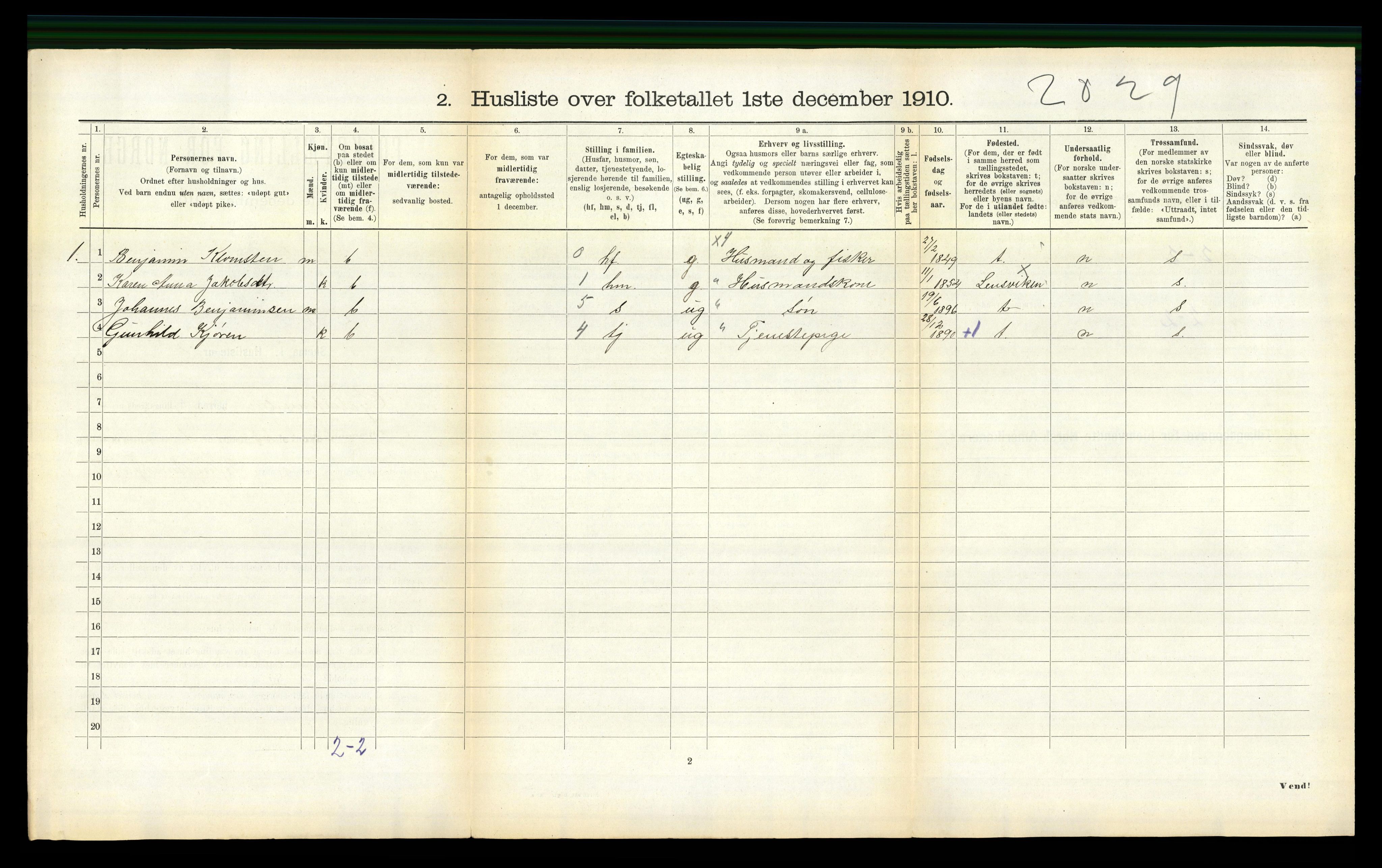 RA, 1910 census for Geitastrand, 1910, p. 185