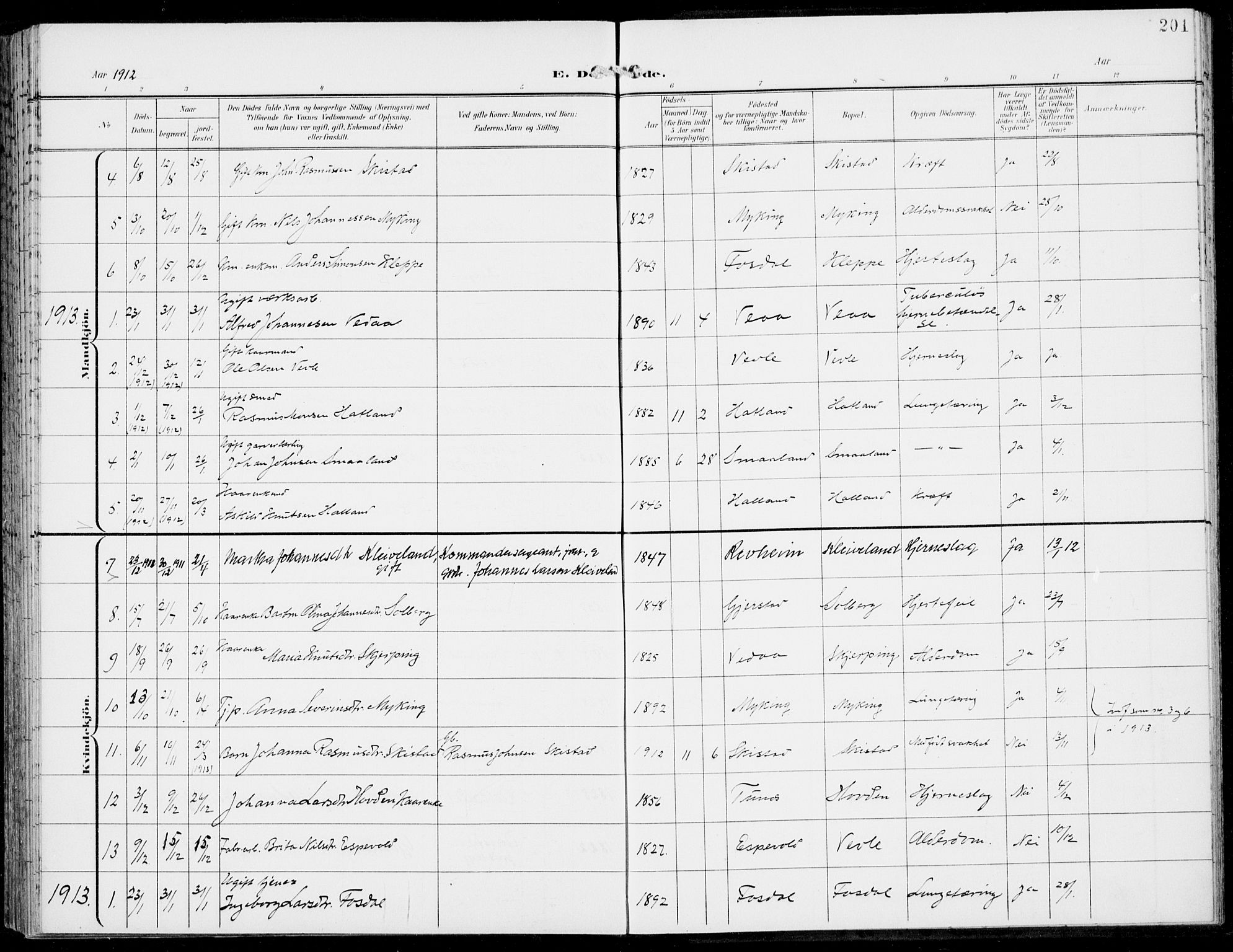 Haus sokneprestembete, AV/SAB-A-75601/H/Haa: Parish register (official) no. C  2, 1900-1915, p. 201