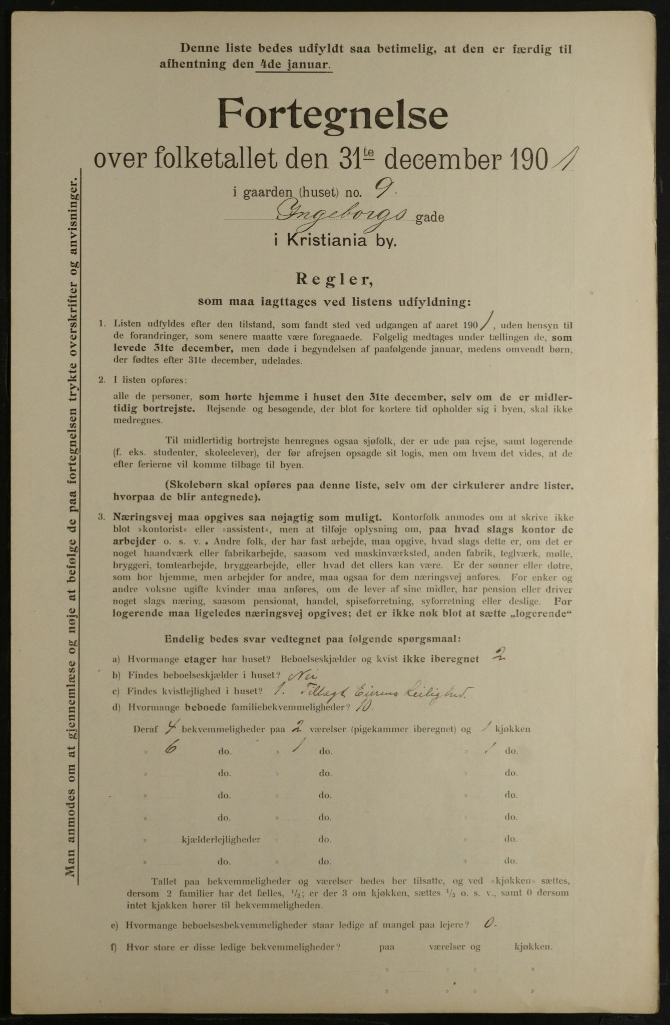 OBA, Municipal Census 1901 for Kristiania, 1901, p. 6889