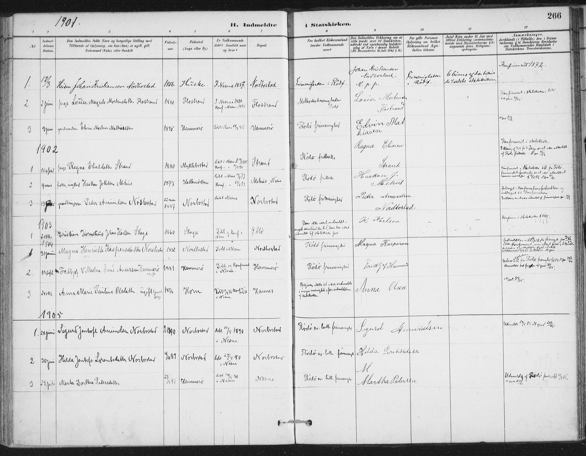 Ministerialprotokoller, klokkerbøker og fødselsregistre - Nordland, SAT/A-1459/838/L0553: Parish register (official) no. 838A11, 1880-1910, p. 266