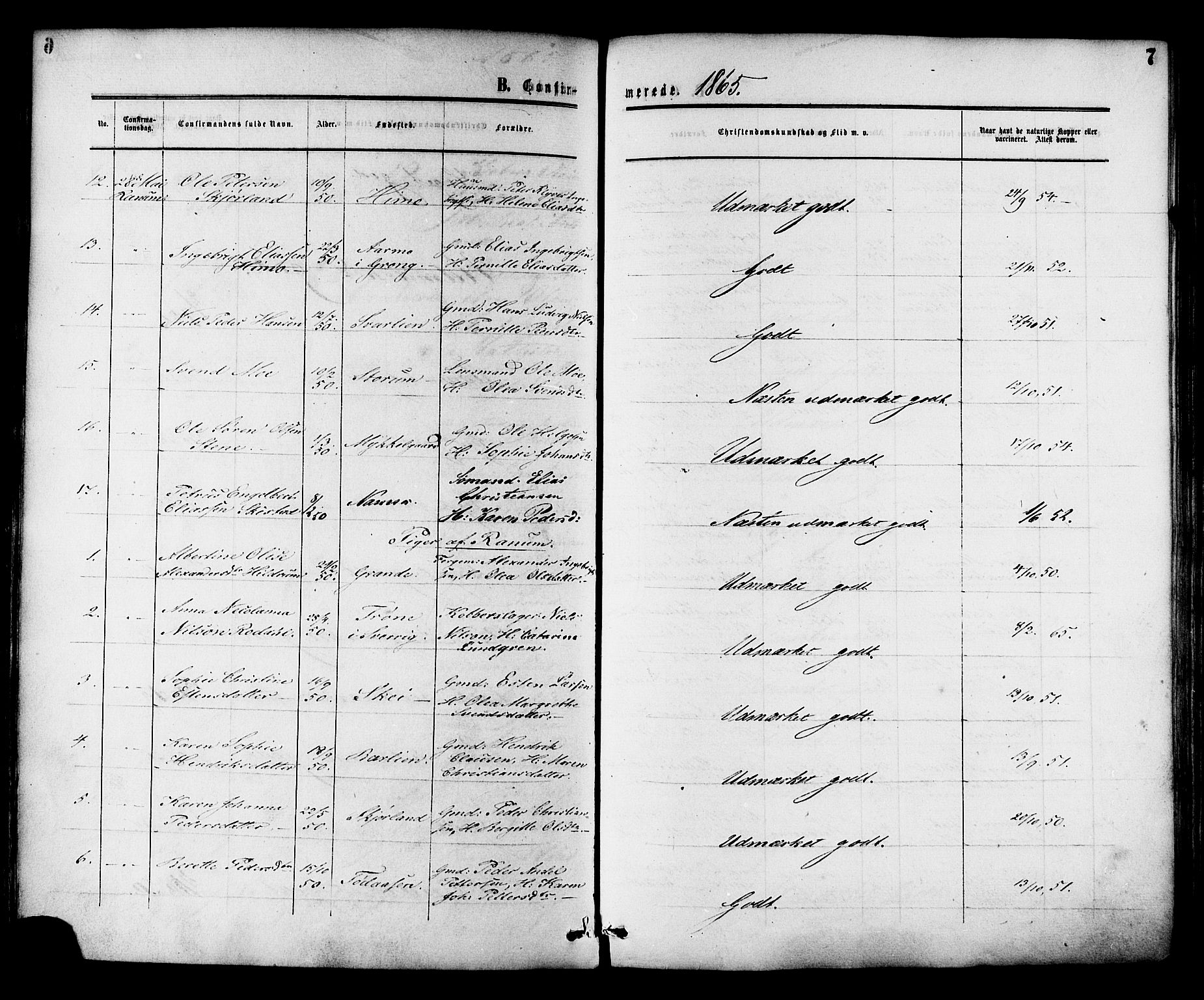 Ministerialprotokoller, klokkerbøker og fødselsregistre - Nord-Trøndelag, SAT/A-1458/764/L0553: Parish register (official) no. 764A08, 1858-1880, p. 7