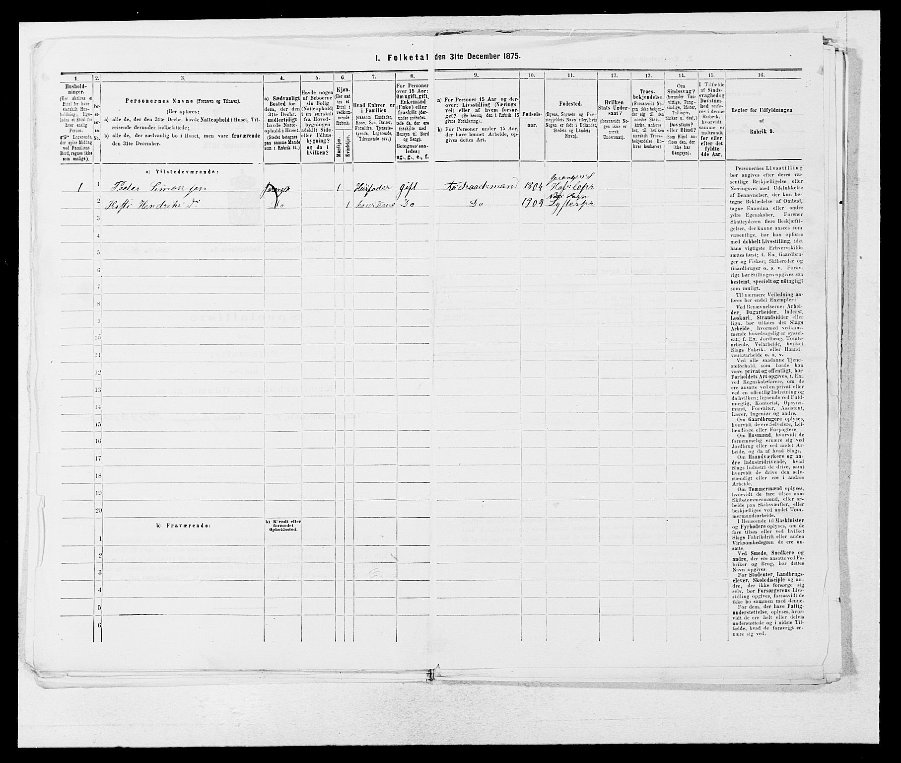 SAB, 1875 census for 1425P Hafslo, 1875, p. 691