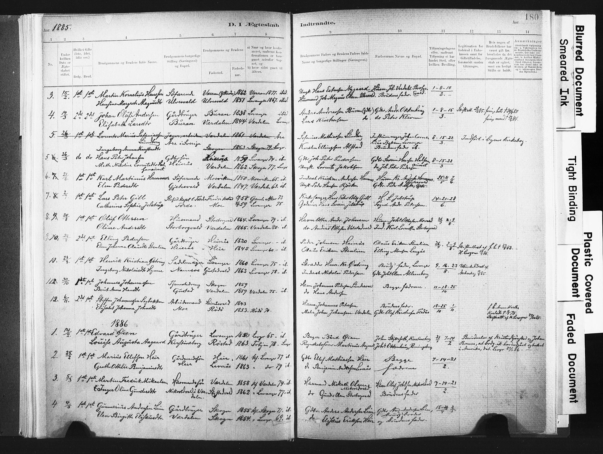 Ministerialprotokoller, klokkerbøker og fødselsregistre - Nord-Trøndelag, SAT/A-1458/721/L0207: Parish register (official) no. 721A02, 1880-1911, p. 180