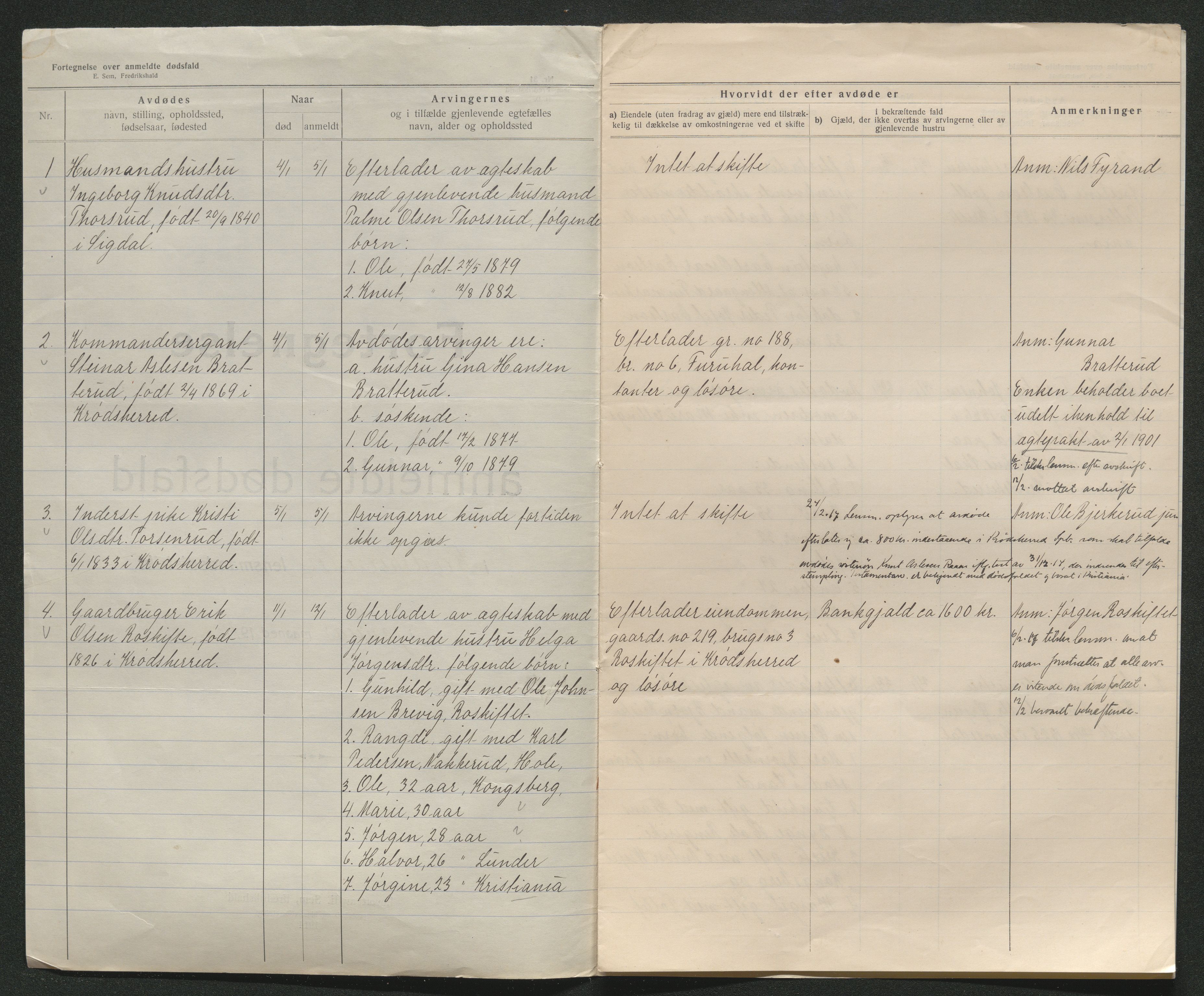 Eiker, Modum og Sigdal sorenskriveri, AV/SAKO-A-123/H/Ha/Hab/L0038: Dødsfallsmeldinger, 1916-1917, p. 856