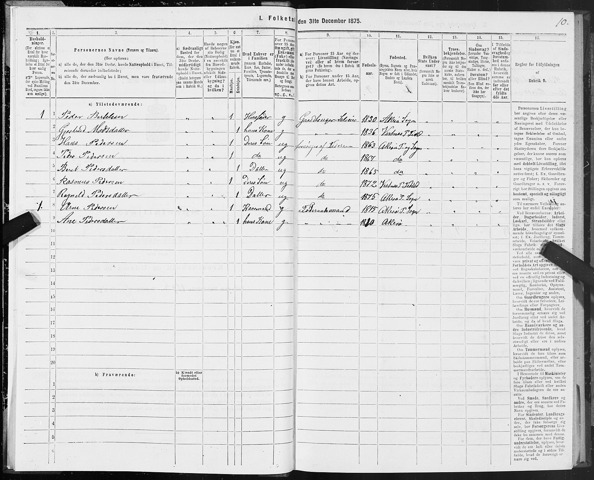 SAT, 1875 census for 1545P Aukra, 1875, p. 1010