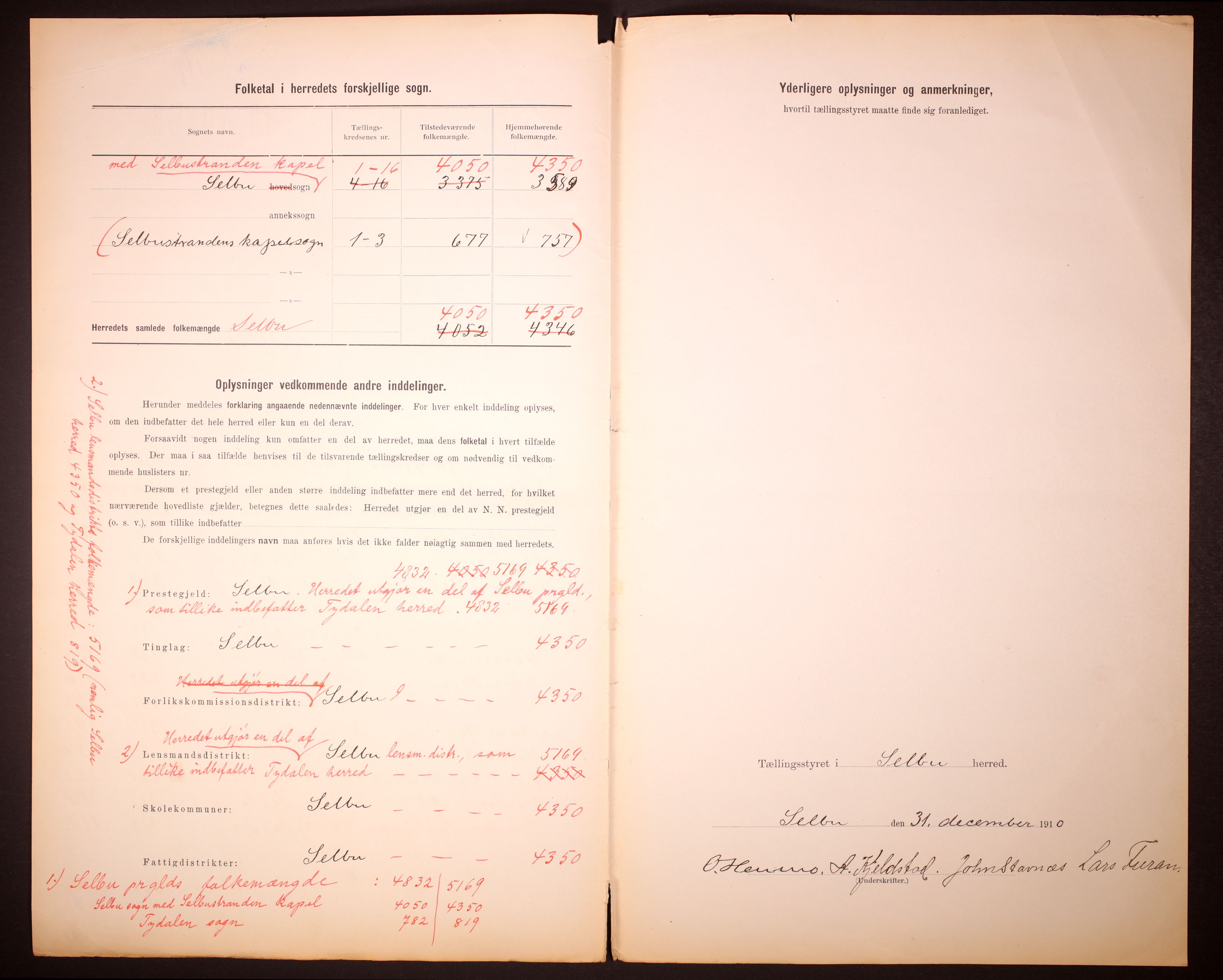 RA, 1910 census for Selbu, 1910, p. 3