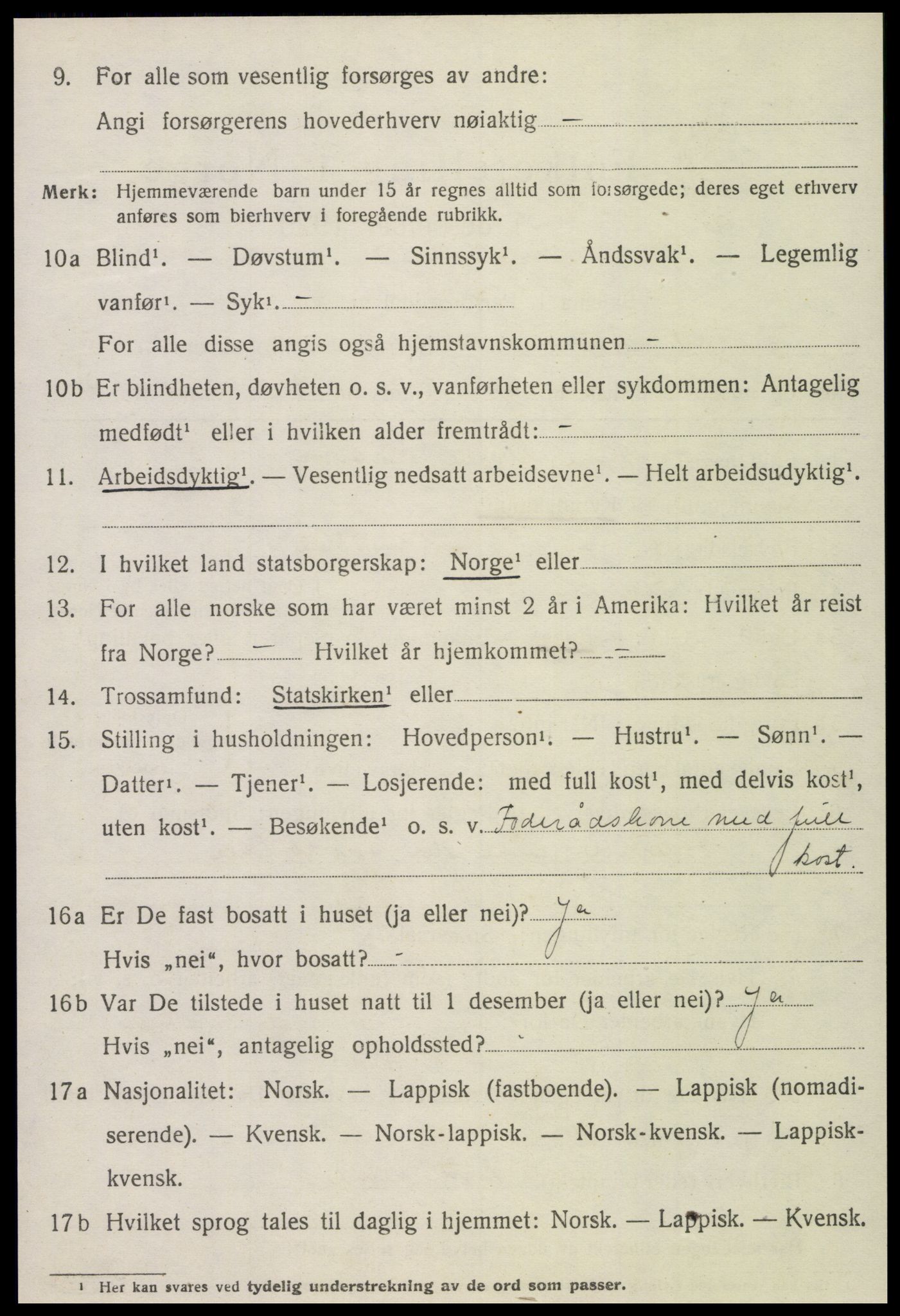 SAT, 1920 census for Leksvik, 1920, p. 3499