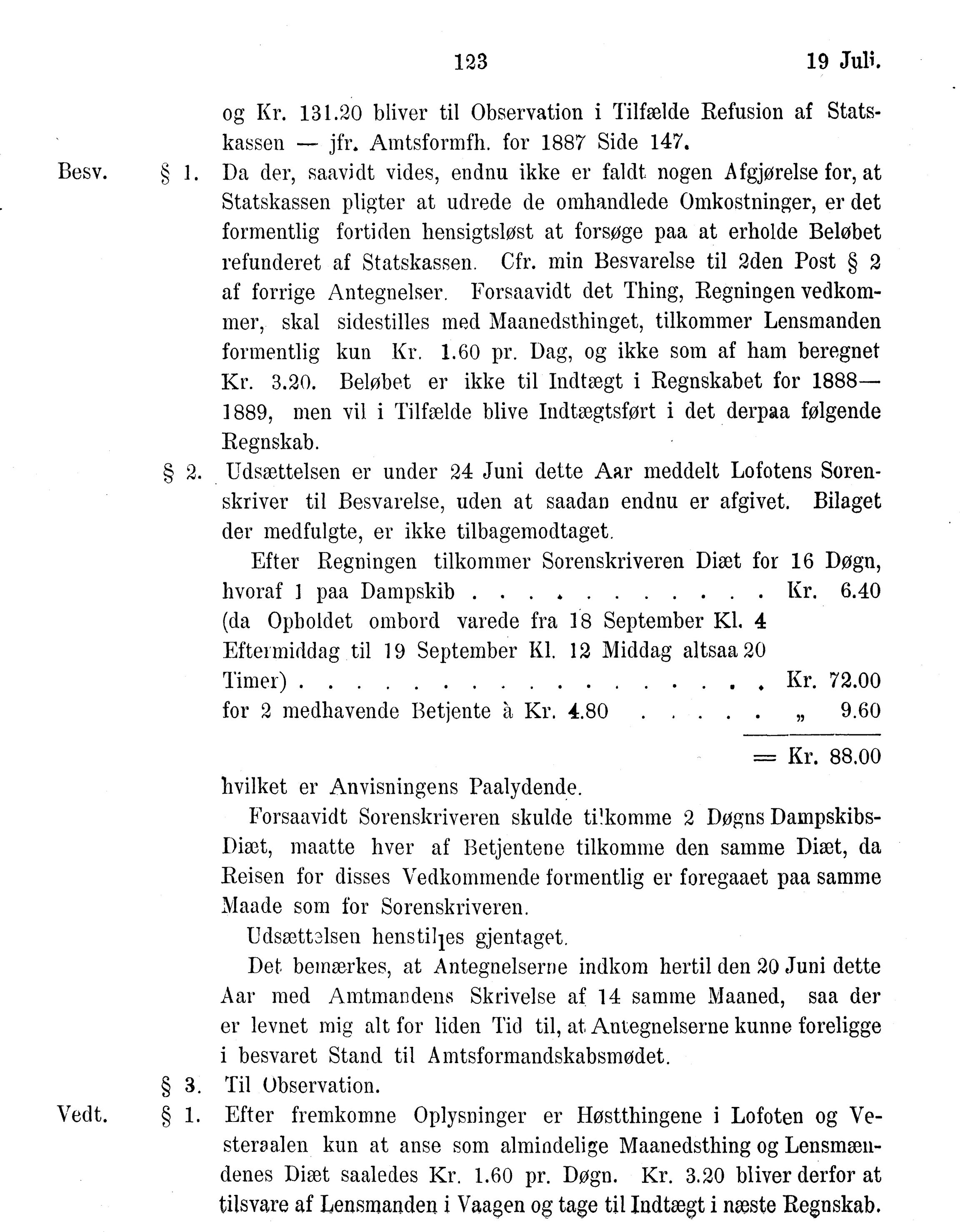 Nordland Fylkeskommune. Fylkestinget, AIN/NFK-17/176/A/Ac/L0015: Fylkestingsforhandlinger 1886-1890, 1886-1890