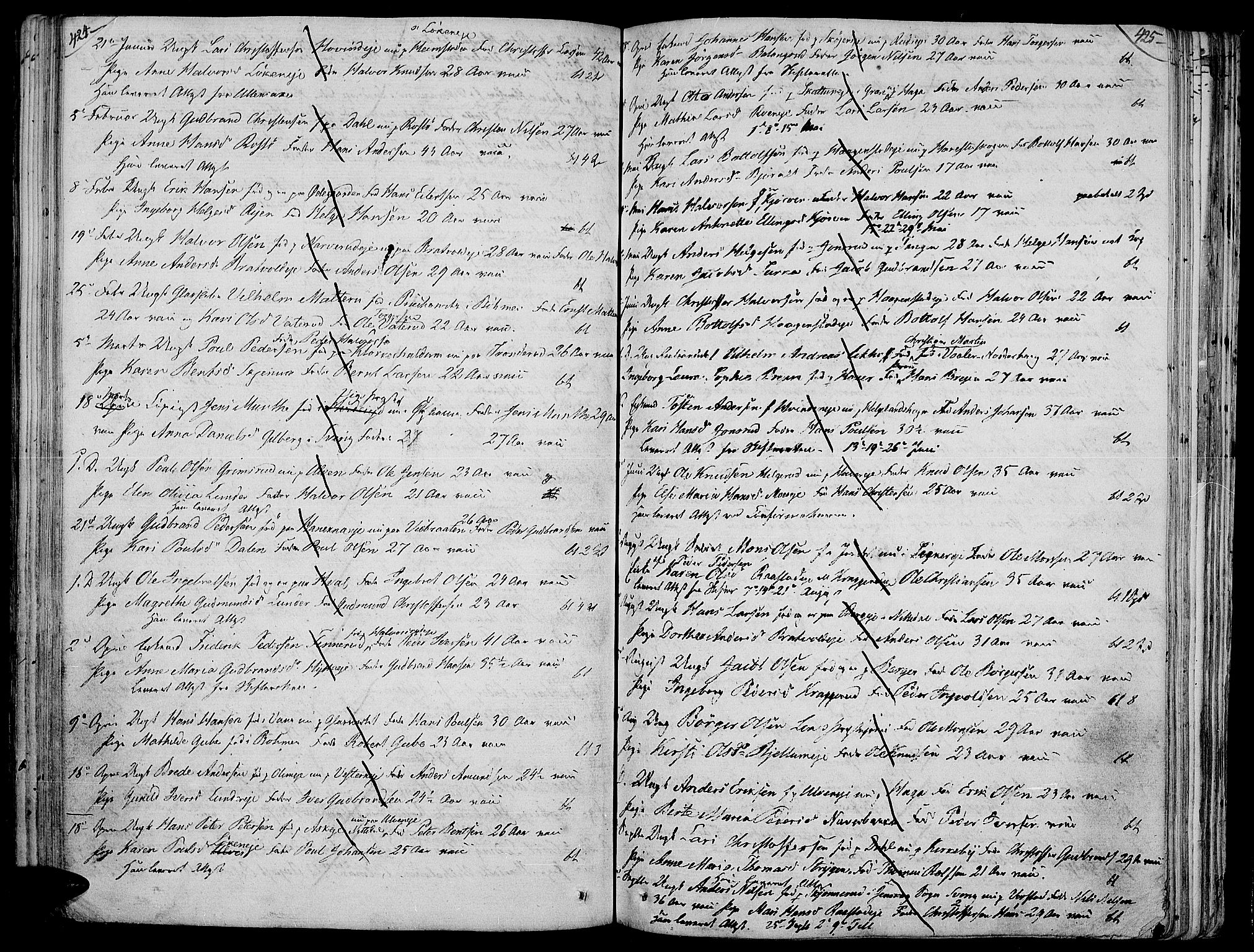 Jevnaker prestekontor, AV/SAH-PREST-116/H/Ha/Haa/L0004: Parish register (official) no. 4, 1800-1861, p. 424-425