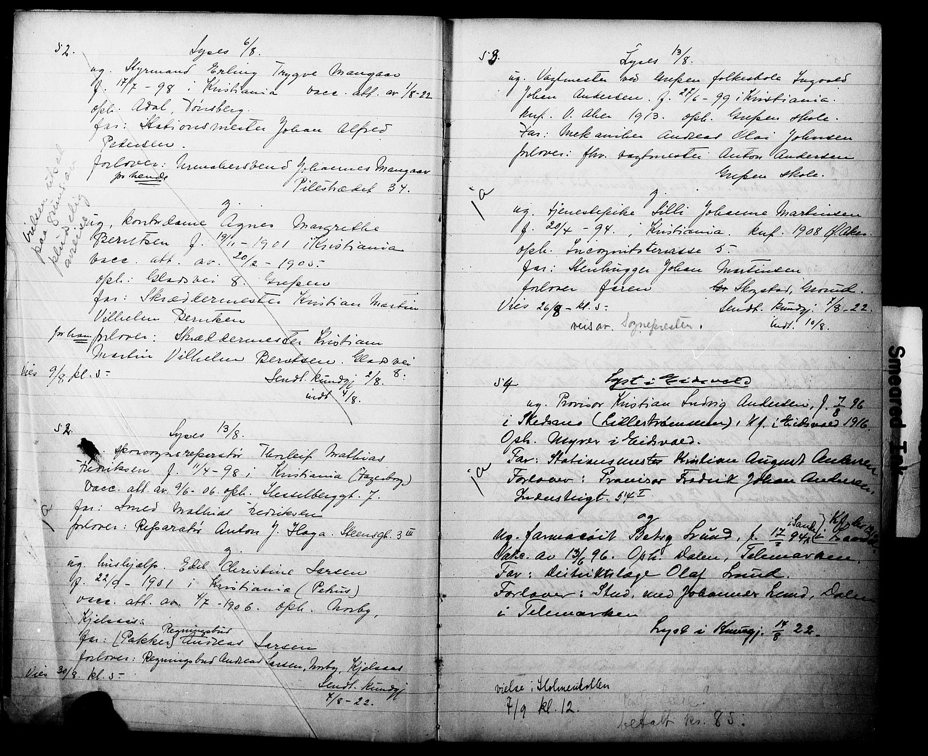 Vestre Aker prestekontor Kirkebøker, AV/SAO-A-10025/H/Ha/L0005: Banns register no. 5, 1922-1929