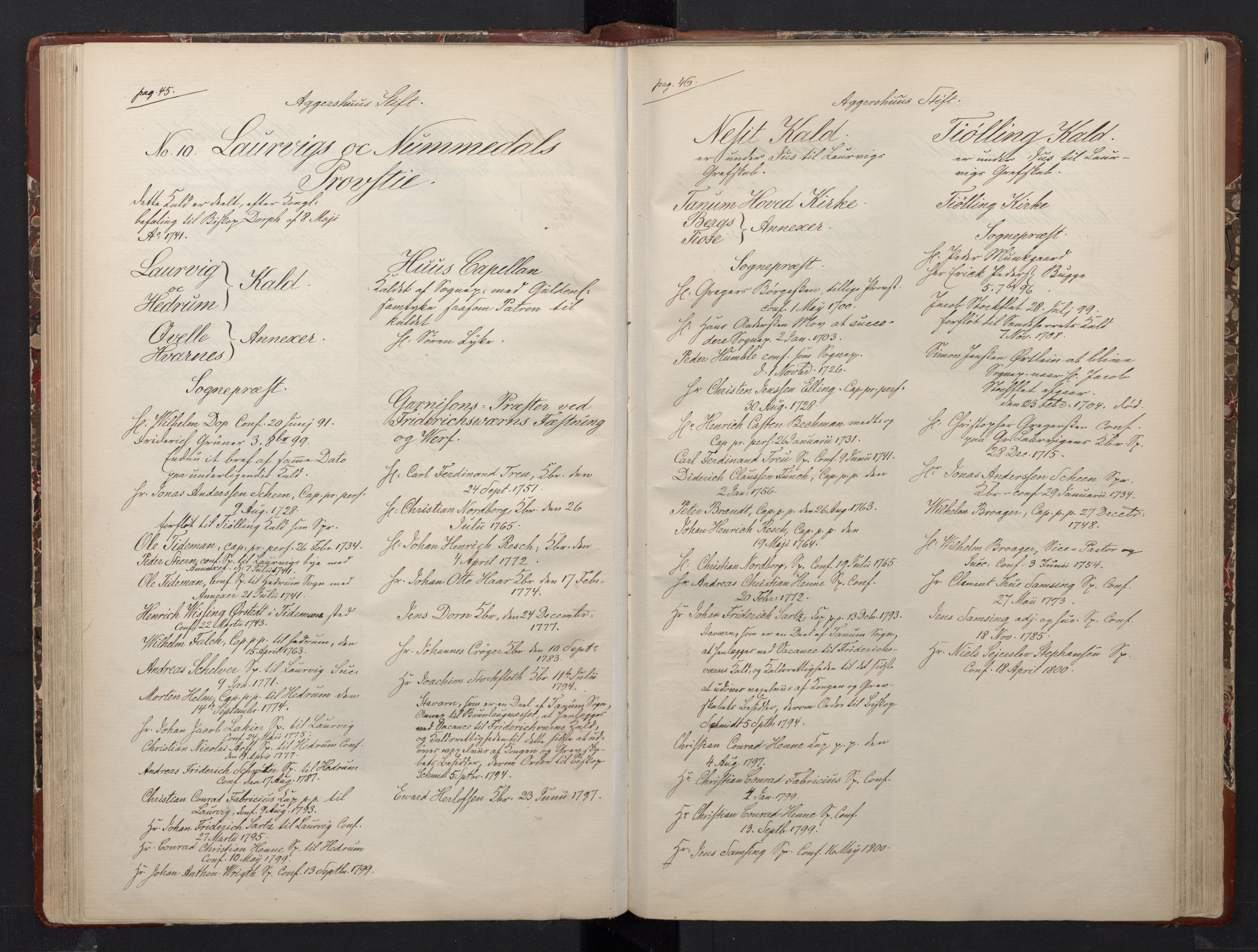 Avskriftsamlingen, AV/RA-EA-4022/F/Fa/L0102: Fortegnelse over prestekallene og over bestallinger for prester i Norge fra slutten av 17. århundre inntil året 1800, 1670-1804, p. 61
