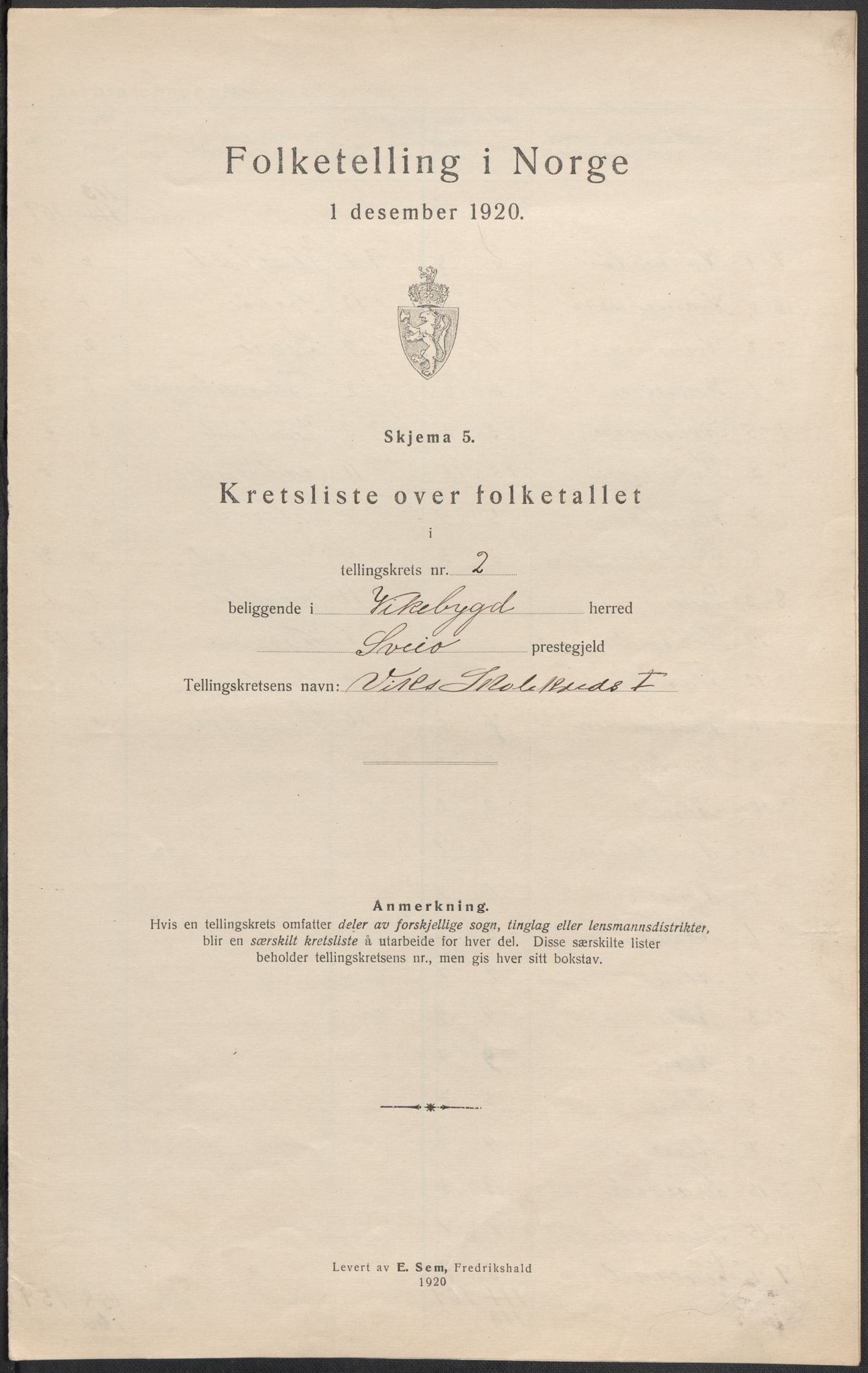 SAB, 1920 census for Vikebygd, 1920, p. 9