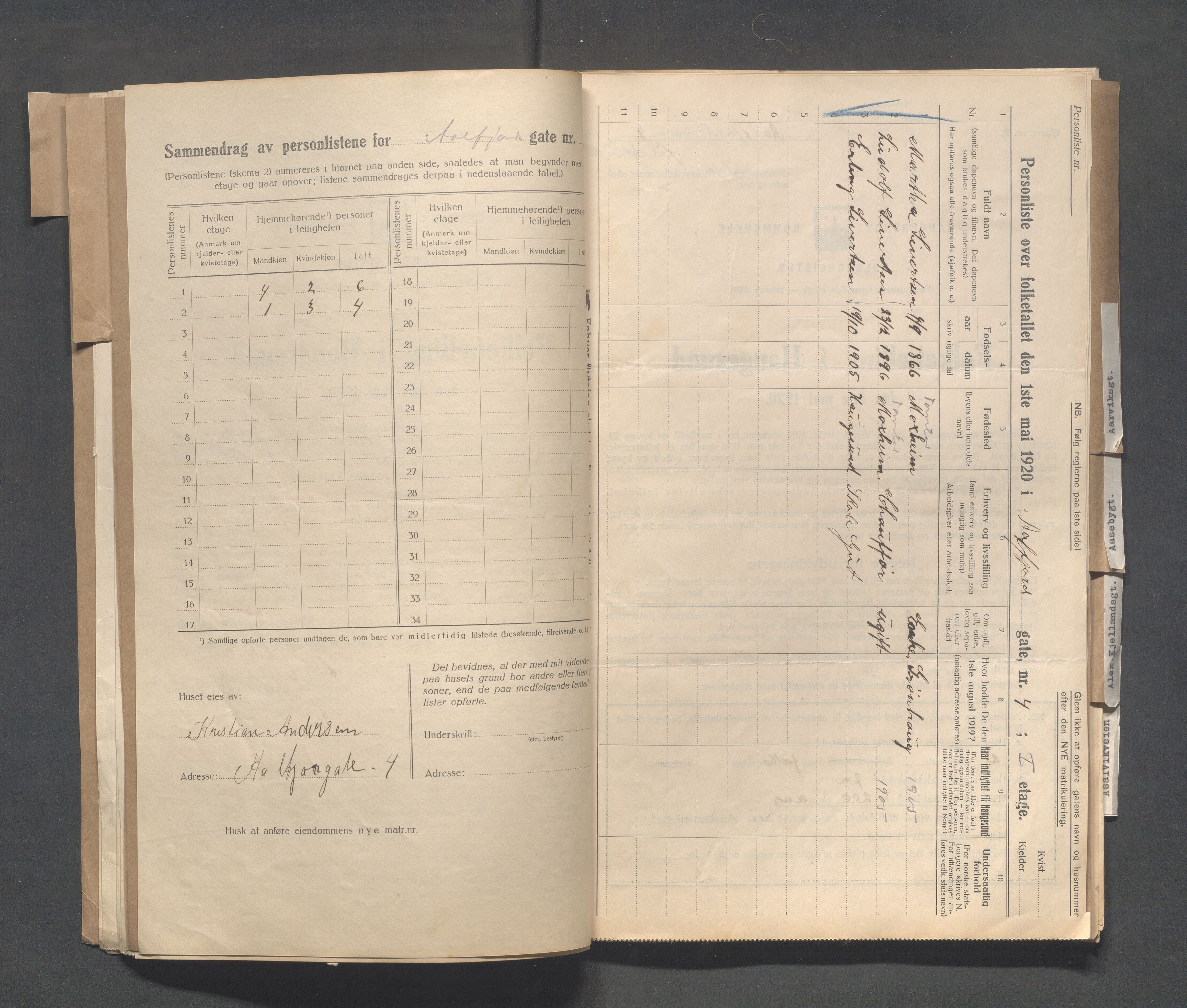 IKAR, Local census 1.5.1920 for Haugesund, 1920, p. 10