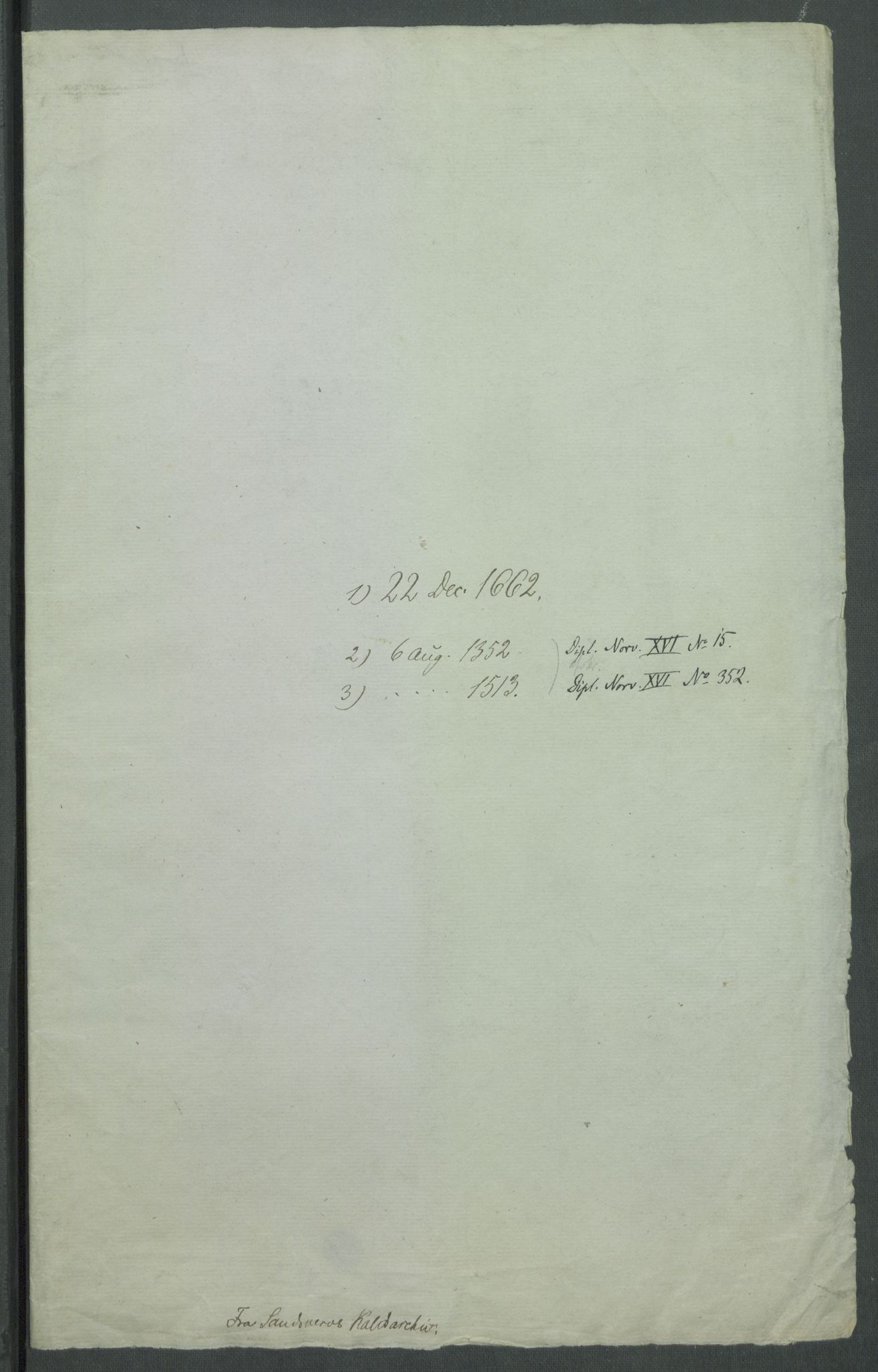 Riksarkivets diplomsamling, RA/EA-5965/F02/L0169: Dokumenter, 1661-1663, p. 160