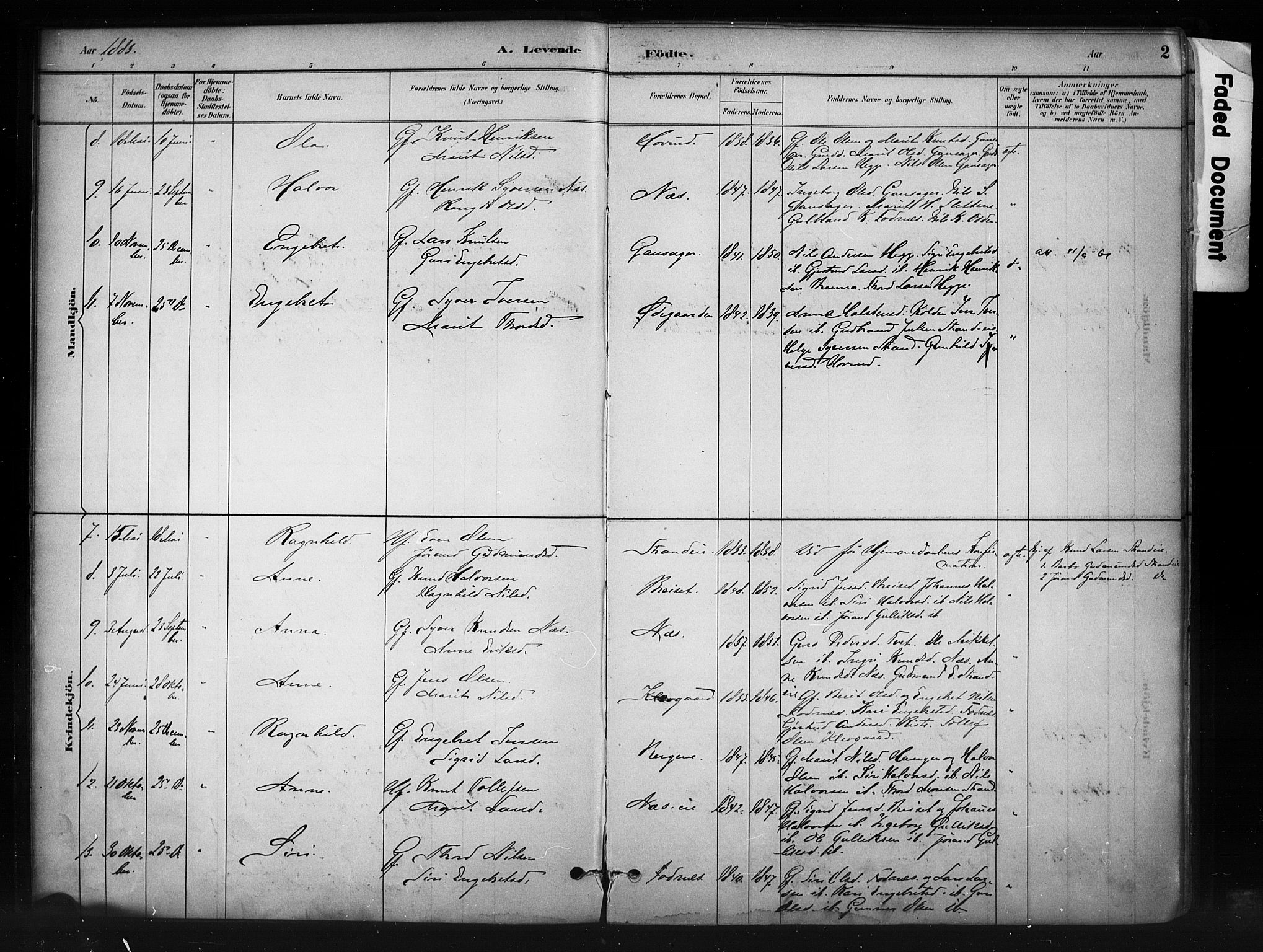 Nord-Aurdal prestekontor, SAH/PREST-132/H/Ha/Haa/L0010: Parish register (official) no. 10, 1883-1896, p. 2