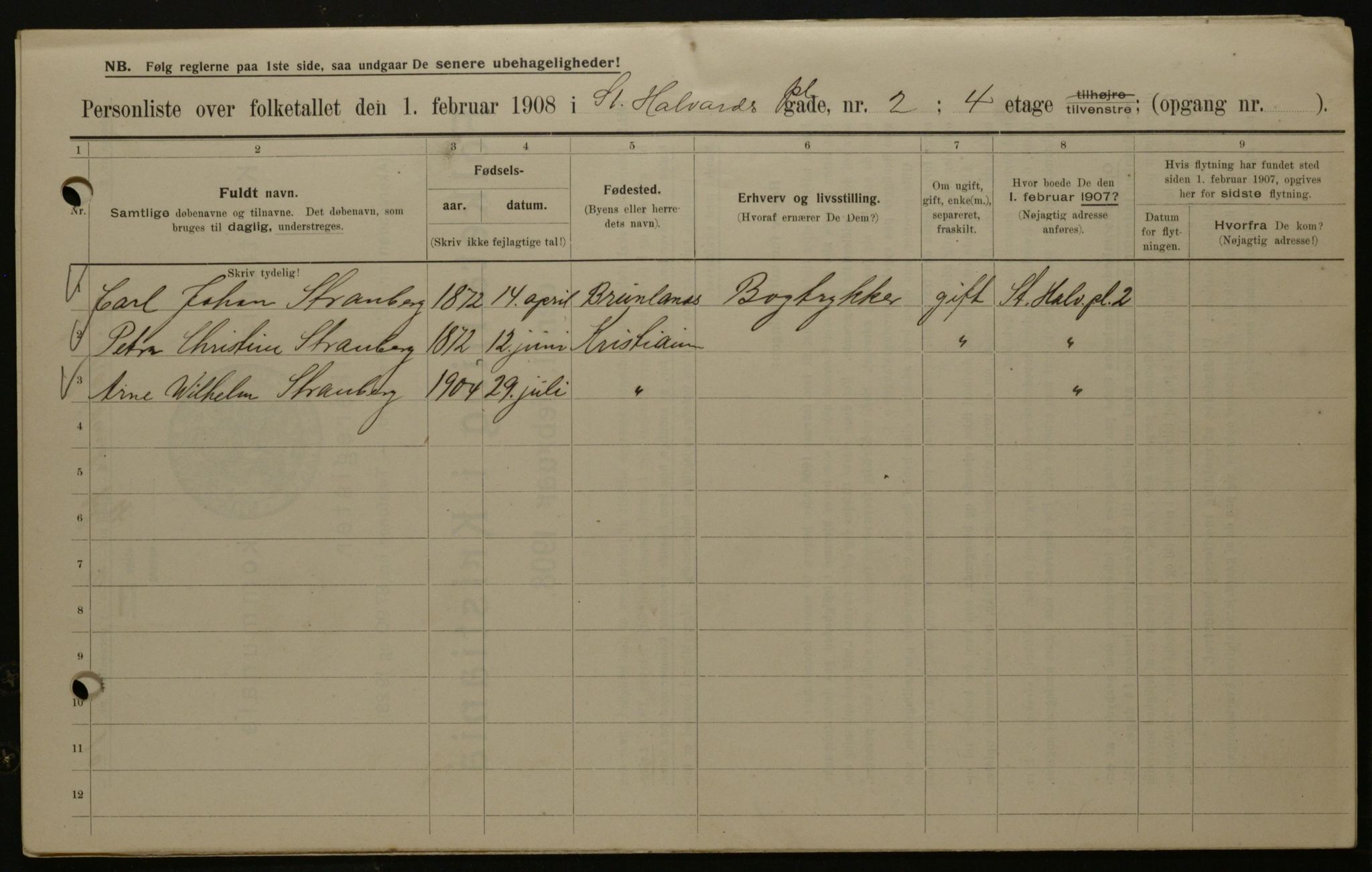 OBA, Municipal Census 1908 for Kristiania, 1908, p. 79239