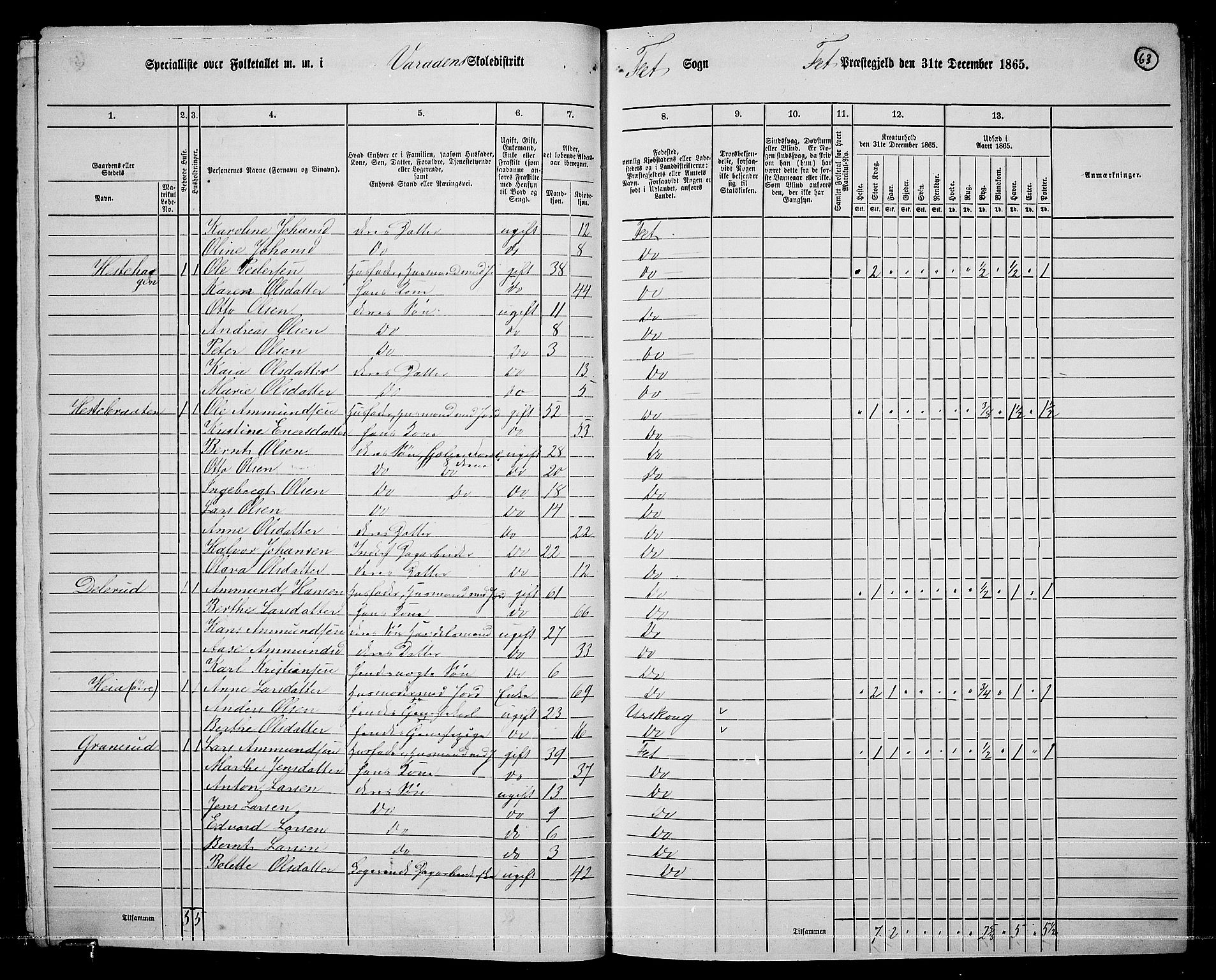 RA, 1865 census for Fet, 1865, p. 57