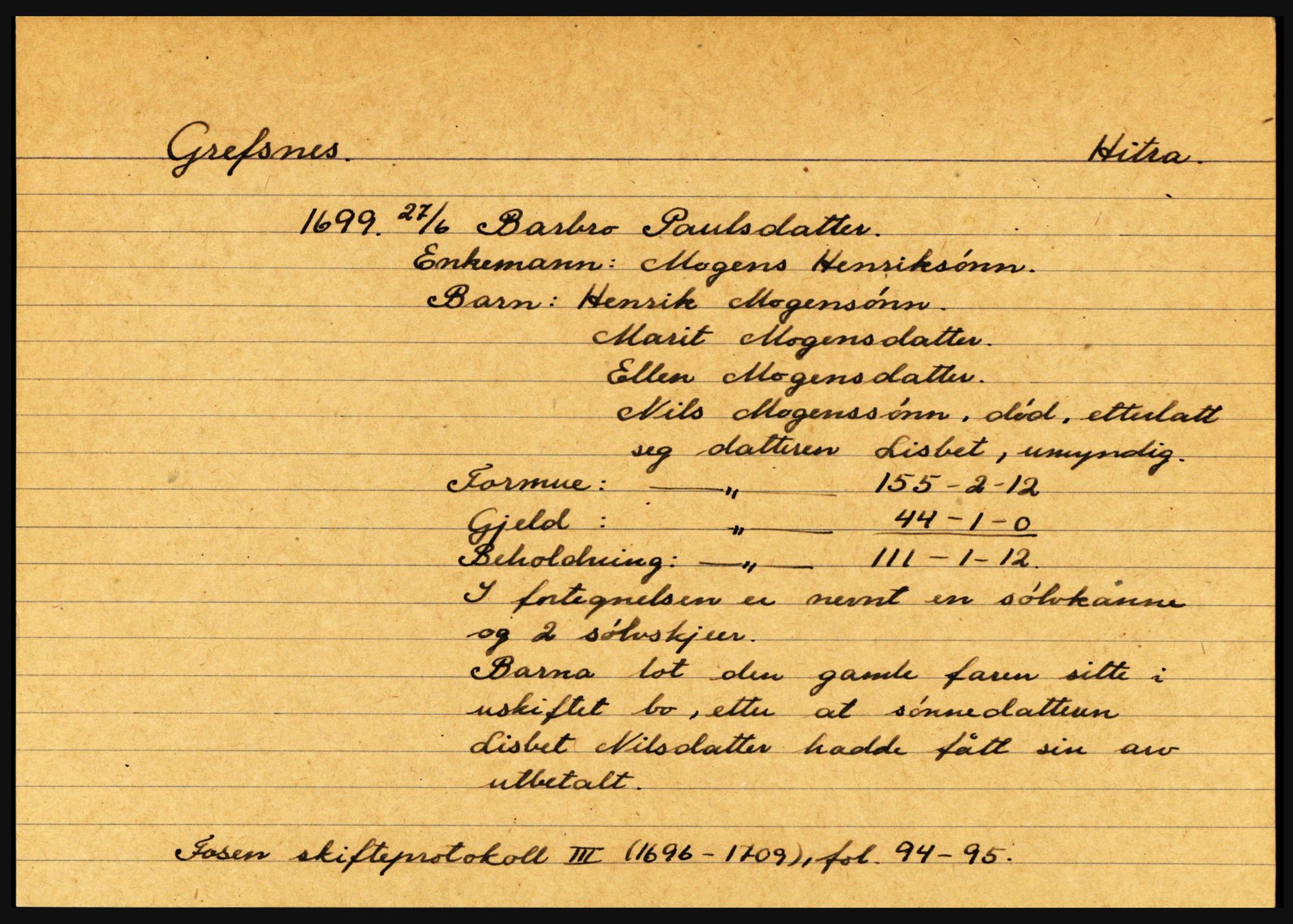 Fosen sorenskriveri, AV/SAT-A-1107/1/3, 1681-1823, p. 1991