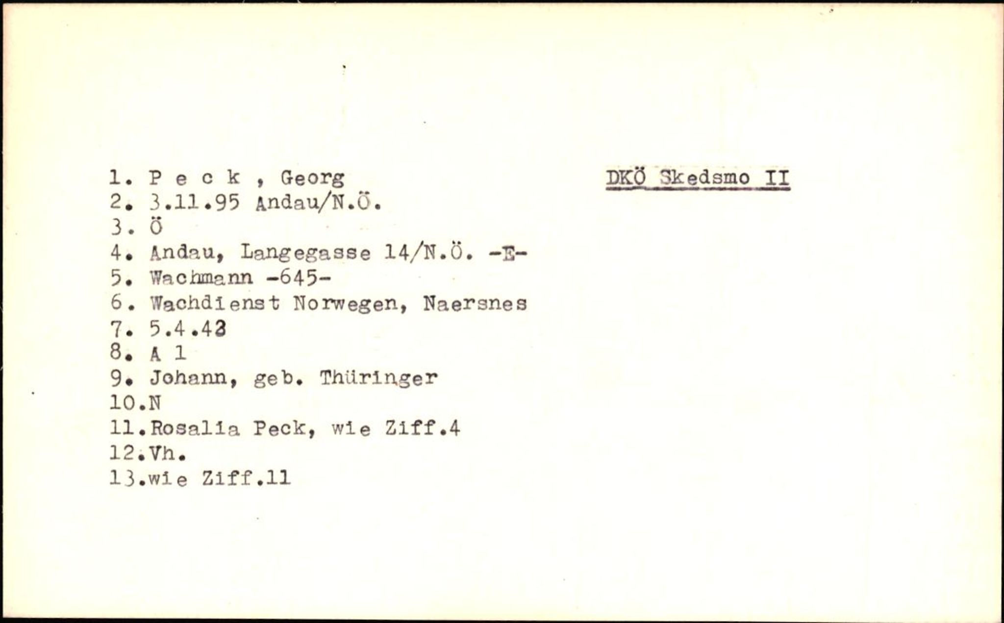 Hjemsendte tyskere , AV/RA-RAFA-6487/D/Da/L0004: Paulik-Seher, 1945-1947, p. 5