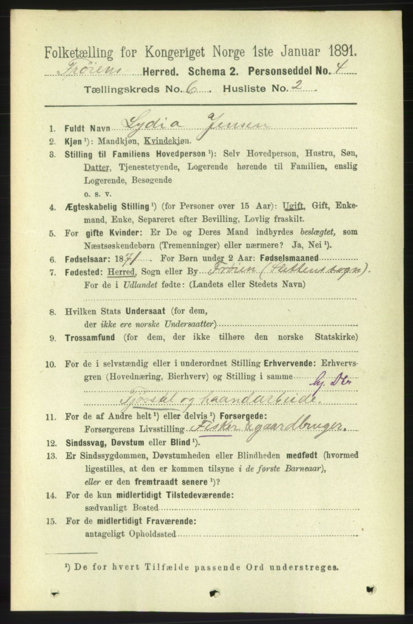 RA, 1891 census for 1619 Frøya, 1891, p. 4182