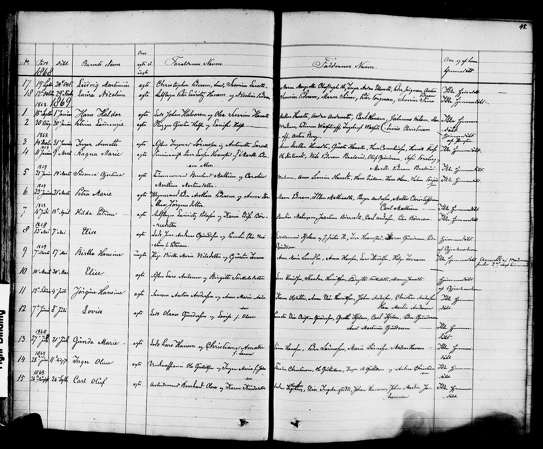 Stavern kirkebøker, AV/SAKO-A-318/F/Fa/L0007: Parish register (official) no. 7, 1840-1877, p. 48