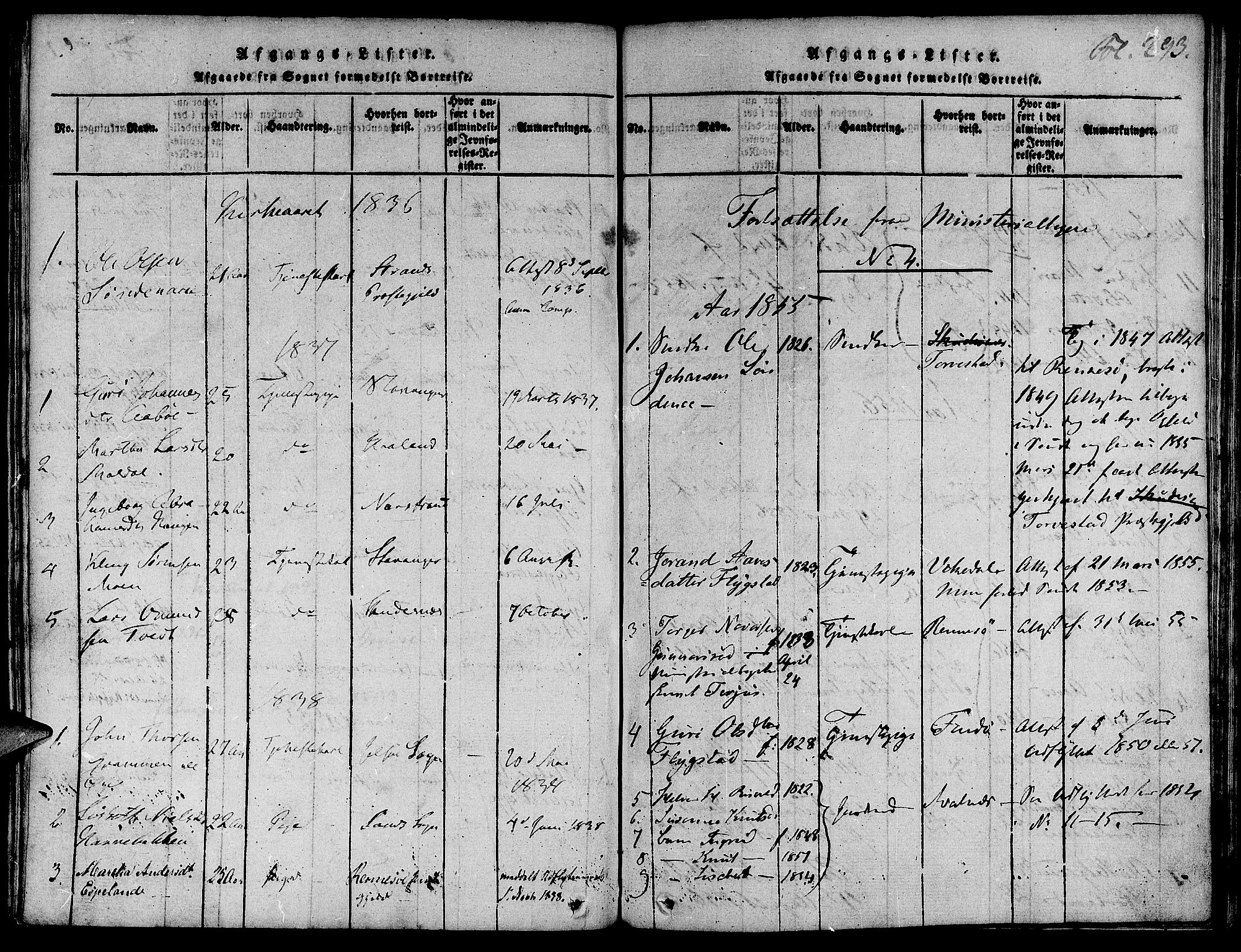 Suldal sokneprestkontor, SAST/A-101845/01/IV/L0007: Parish register (official) no. A 7, 1817-1838, p. 293