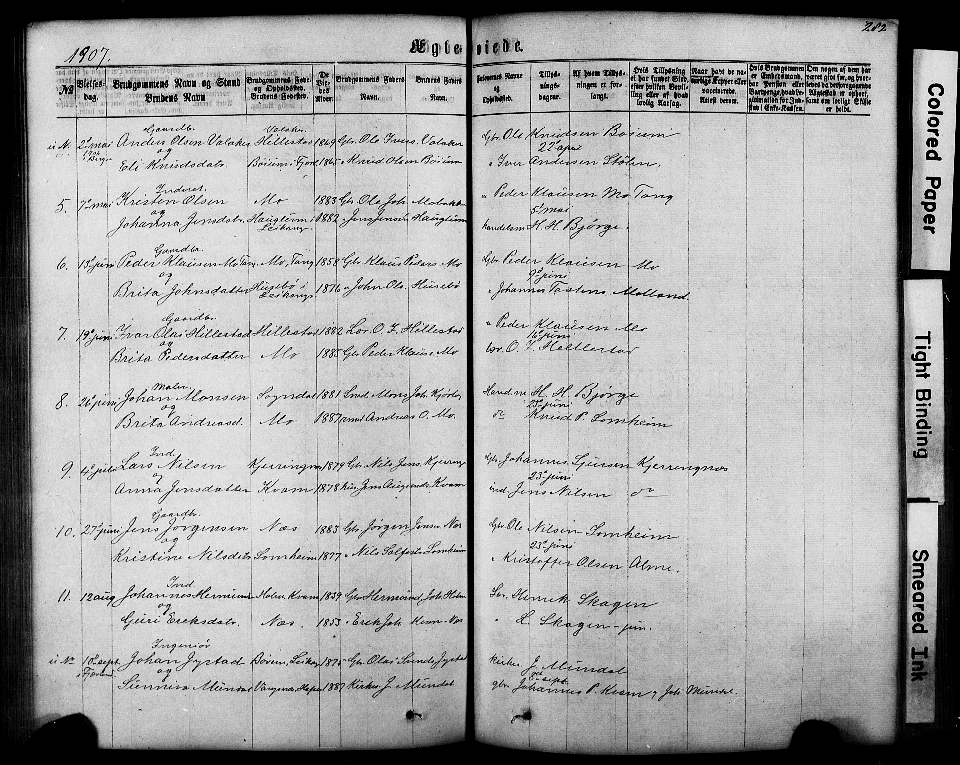 Hafslo sokneprestembete, SAB/A-80301/H/Hab/Haba/L0001: Parish register (copy) no. A 1, 1866-1908, p. 282