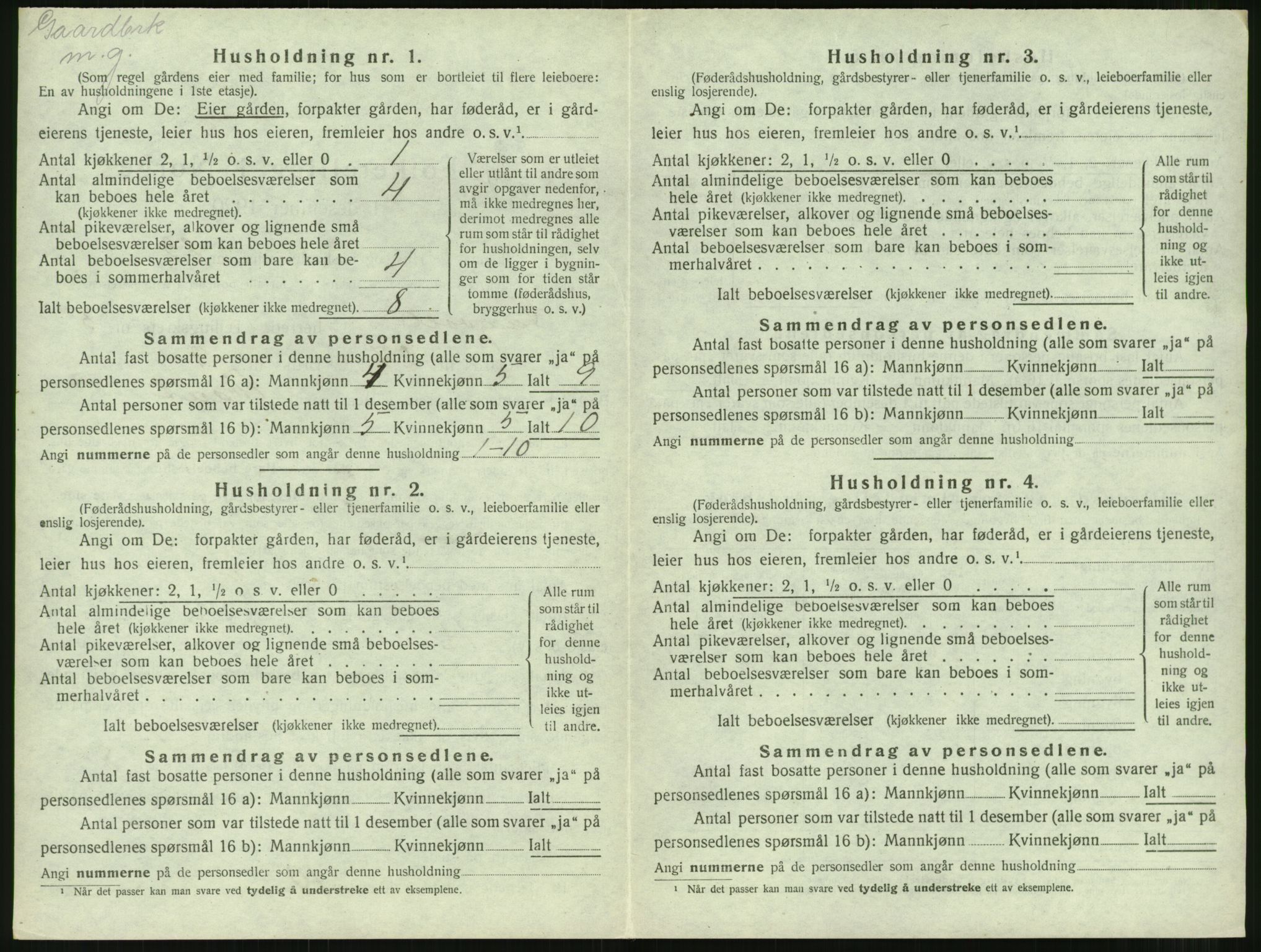 SAT, 1920 census for Tingvoll, 1920, p. 285