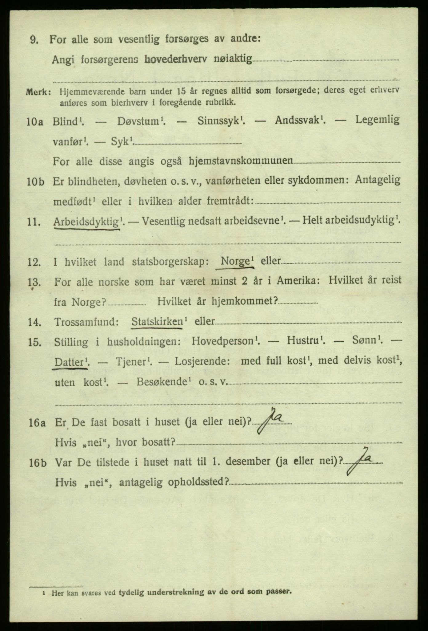 SAB, 1920 census for Hyllestad, 1920, p. 4091