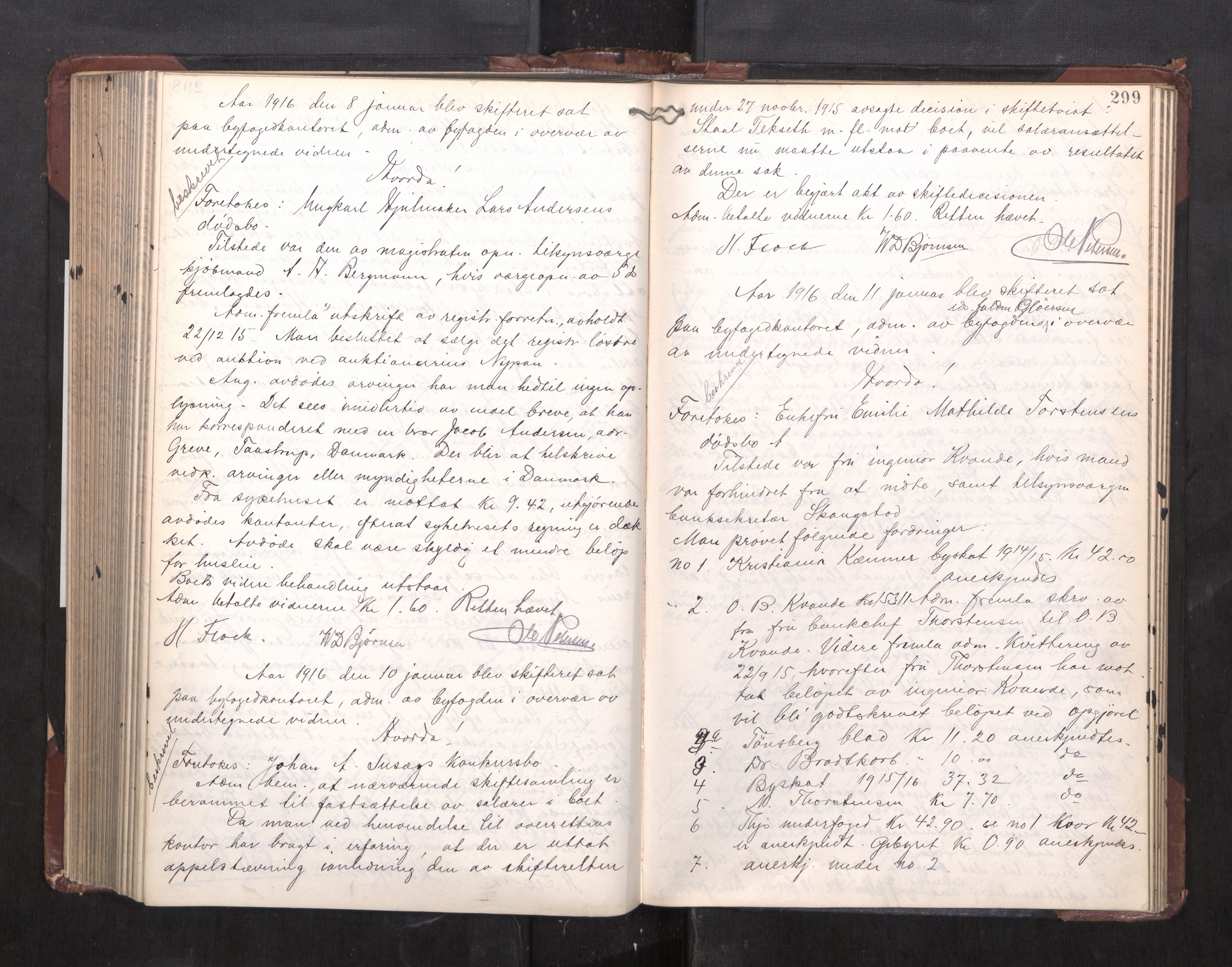 Trondheim byfogd, AV/SAT-A-0003/1/3/3C/L0028: Skifteregistreringsprotokoll - 17/1-29/1. (u/ register), 1913-1917, p. 299
