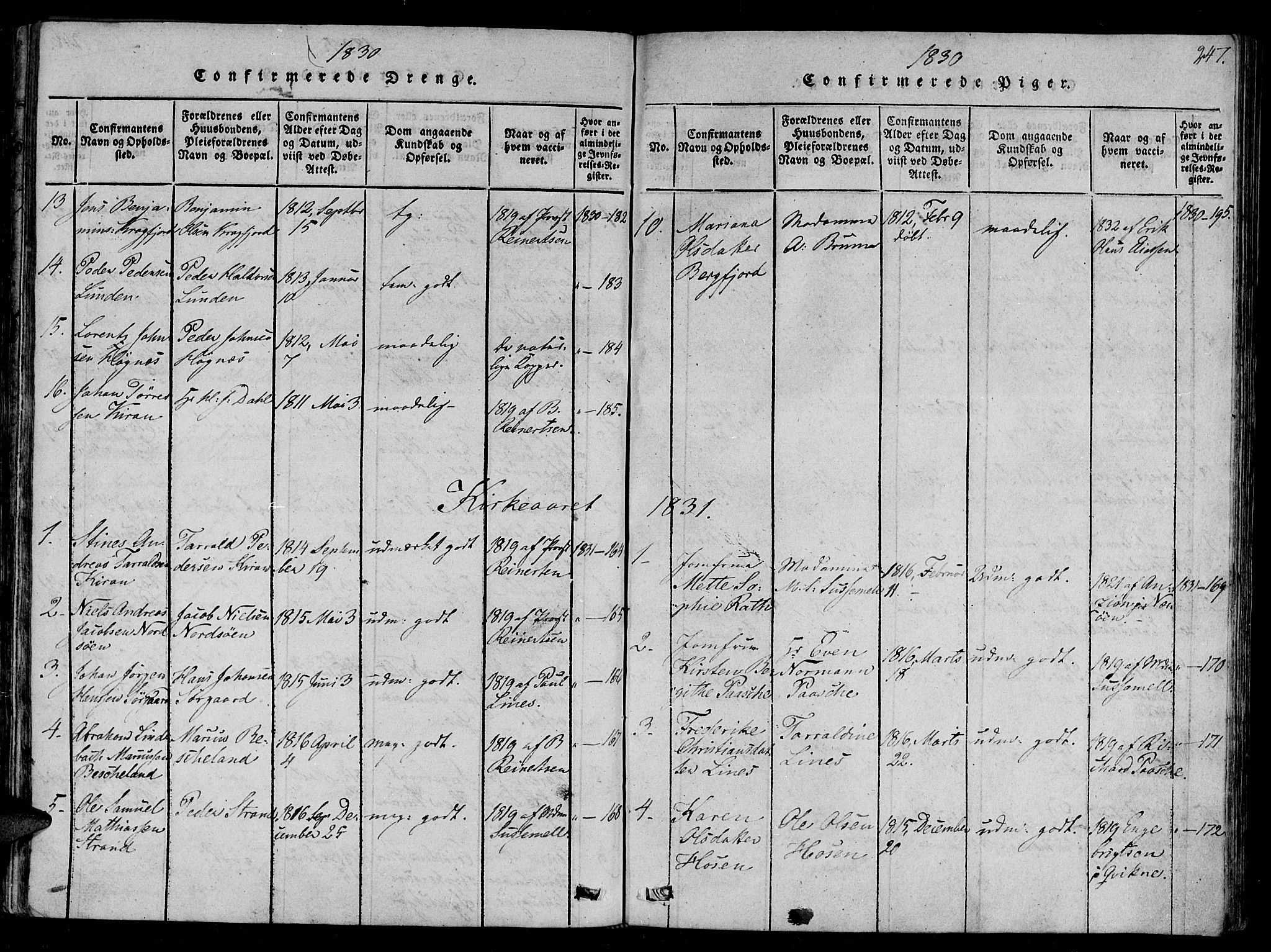 Ministerialprotokoller, klokkerbøker og fødselsregistre - Sør-Trøndelag, SAT/A-1456/657/L0702: Parish register (official) no. 657A03, 1818-1831, p. 247