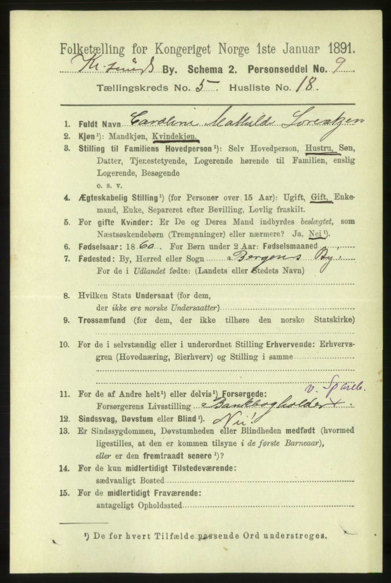 RA, 1891 census for 1503 Kristiansund, 1891, p. 4532