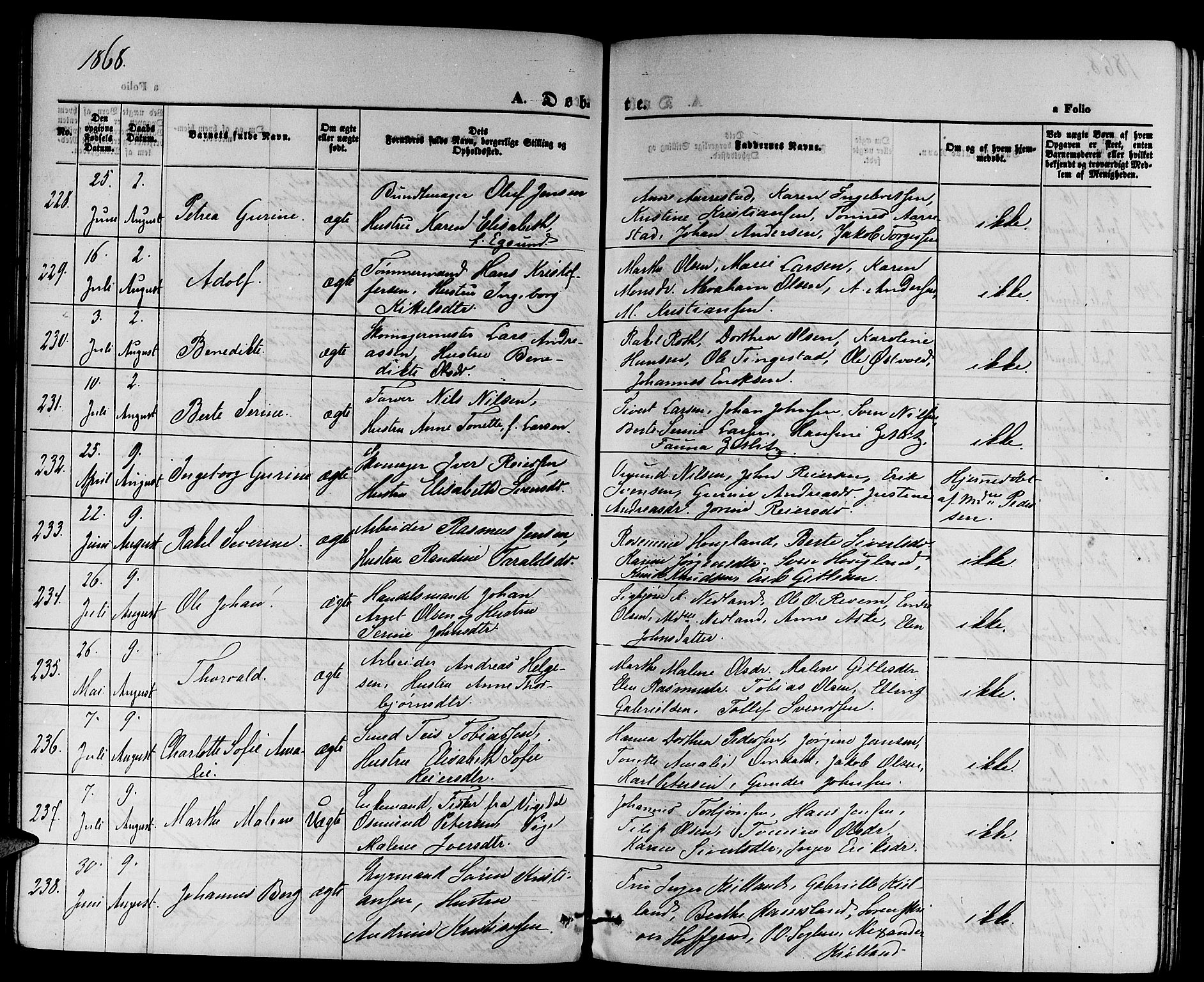 St. Petri sokneprestkontor, AV/SAST-A-101813/001/30/30BB/L0001: Parish register (copy) no. B 1, 1865-1878