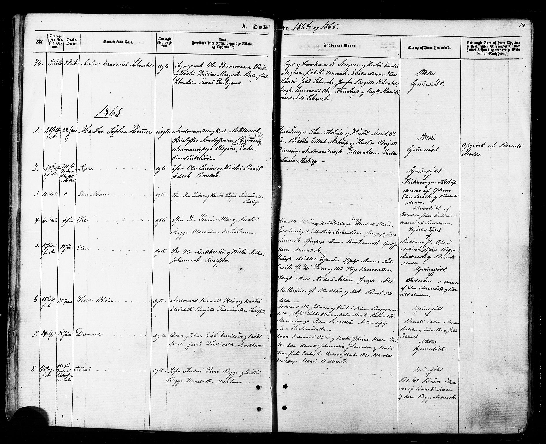 Tana sokneprestkontor, SATØ/S-1334/H/Ha/L0002kirke: Parish register (official) no. 2 /1, 1861-1877, p. 21