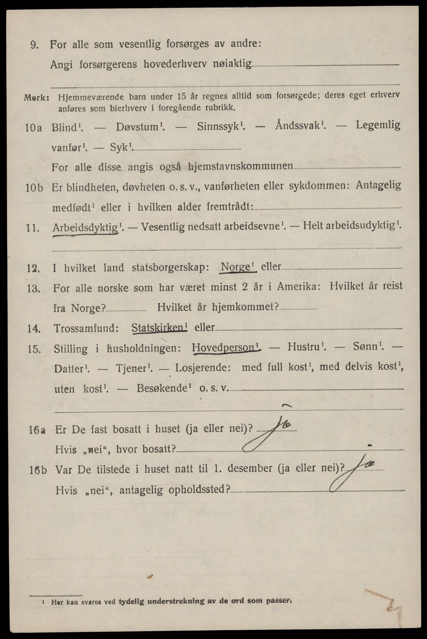 SAST, 1920 census for Torvastad, 1920, p. 2919