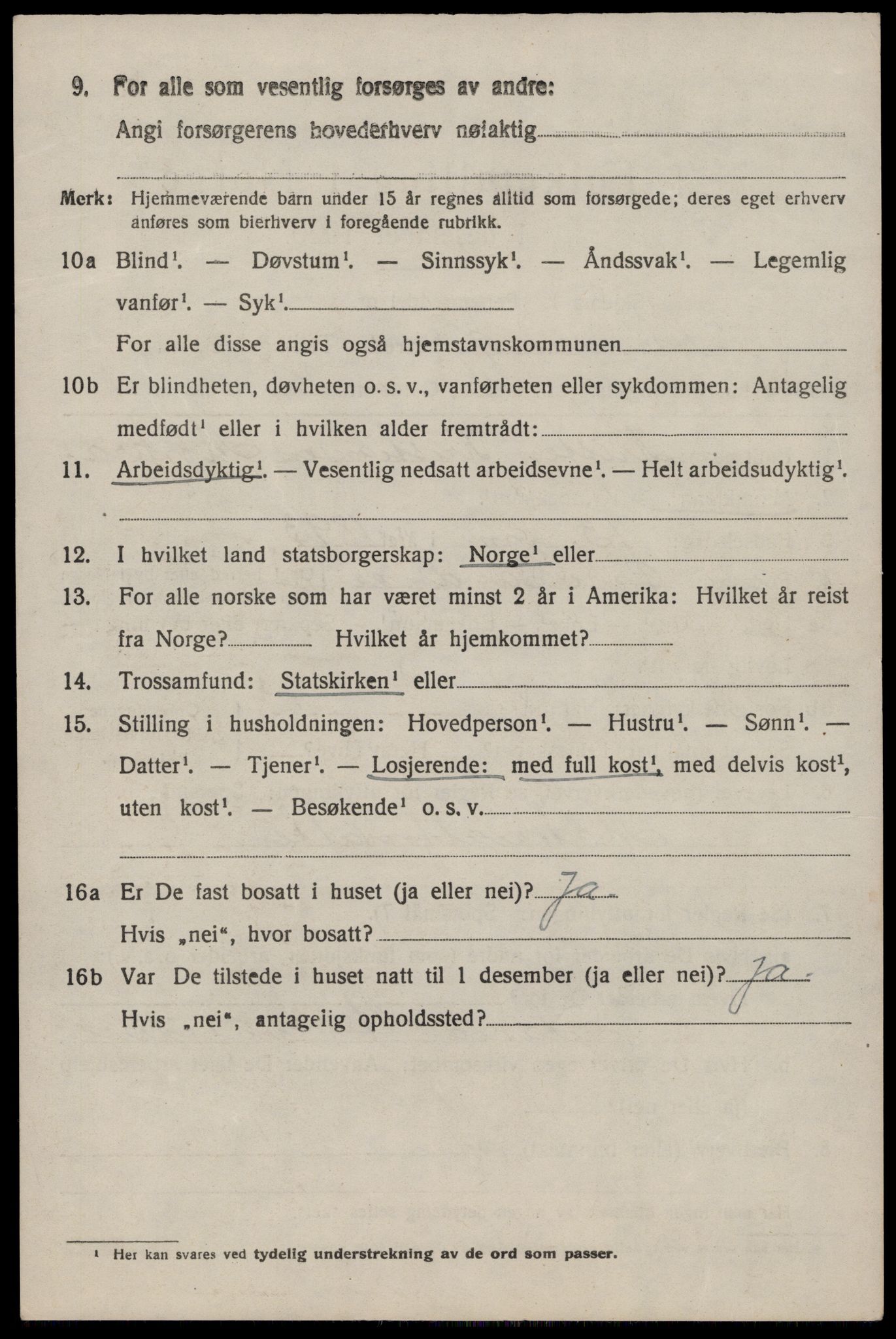 SAST, 1920 census for Sokndal, 1920, p. 3228