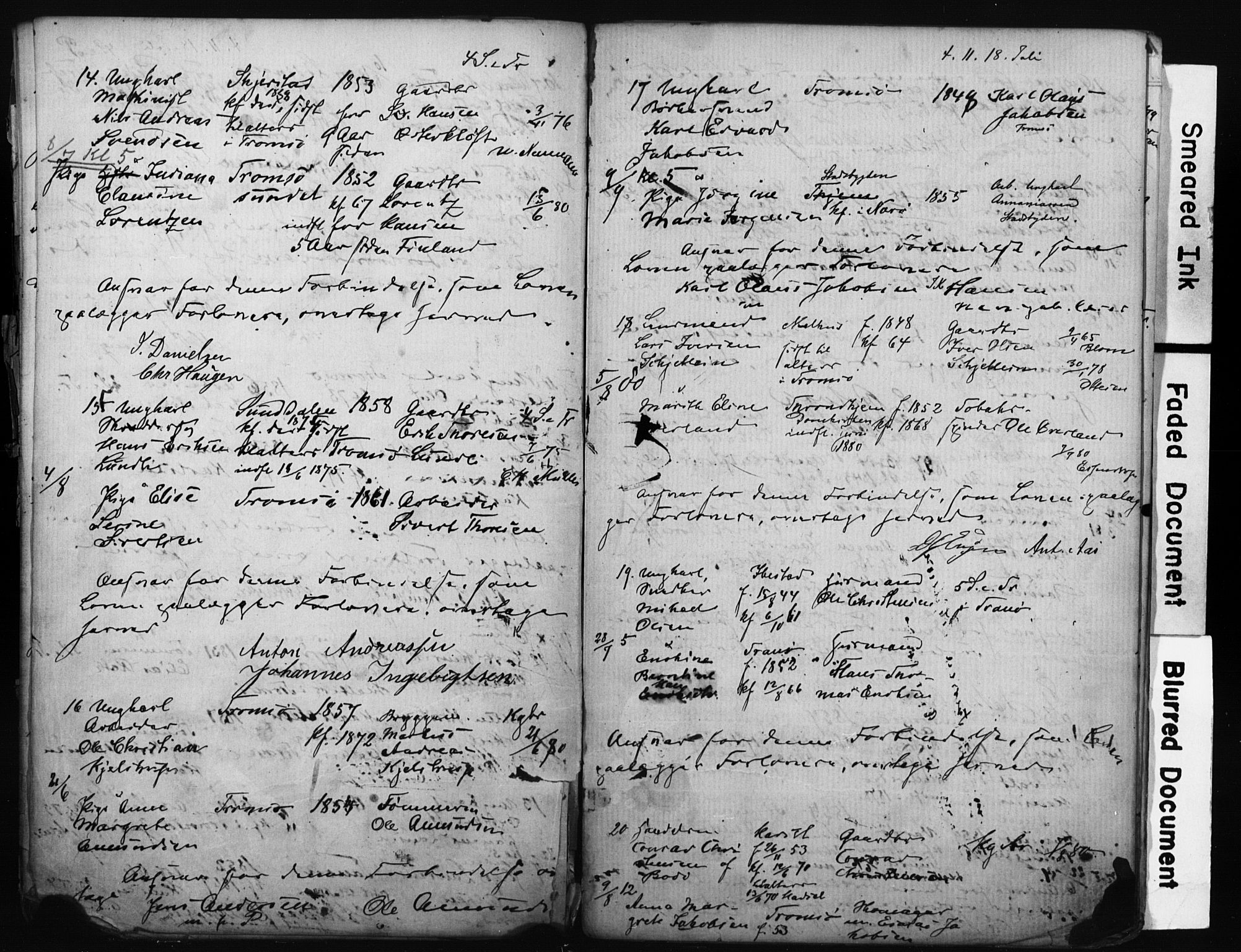 Tromsø sokneprestkontor/stiftsprosti/domprosti, AV/SATØ-S-1343/H/Hc/L0098: Banns register no. 98, 1872-1883