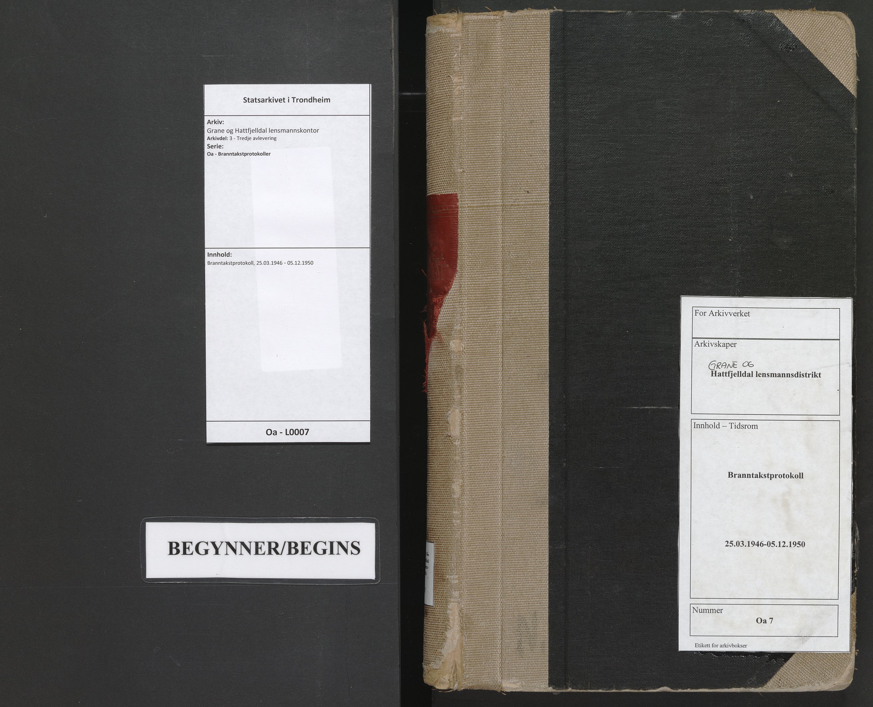 Grane og Hattfjelldal lensmannskontor, AV/SAT-A-5688/3/Oa/L0007: Branntakstprotokoll, 1946-1950