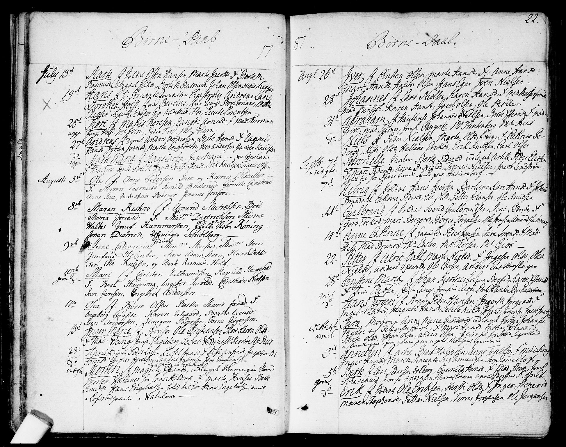 Garnisonsmenigheten Kirkebøker, SAO/A-10846/F/Fa/L0003: Parish register (official) no. 3, 1777-1809, p. 22