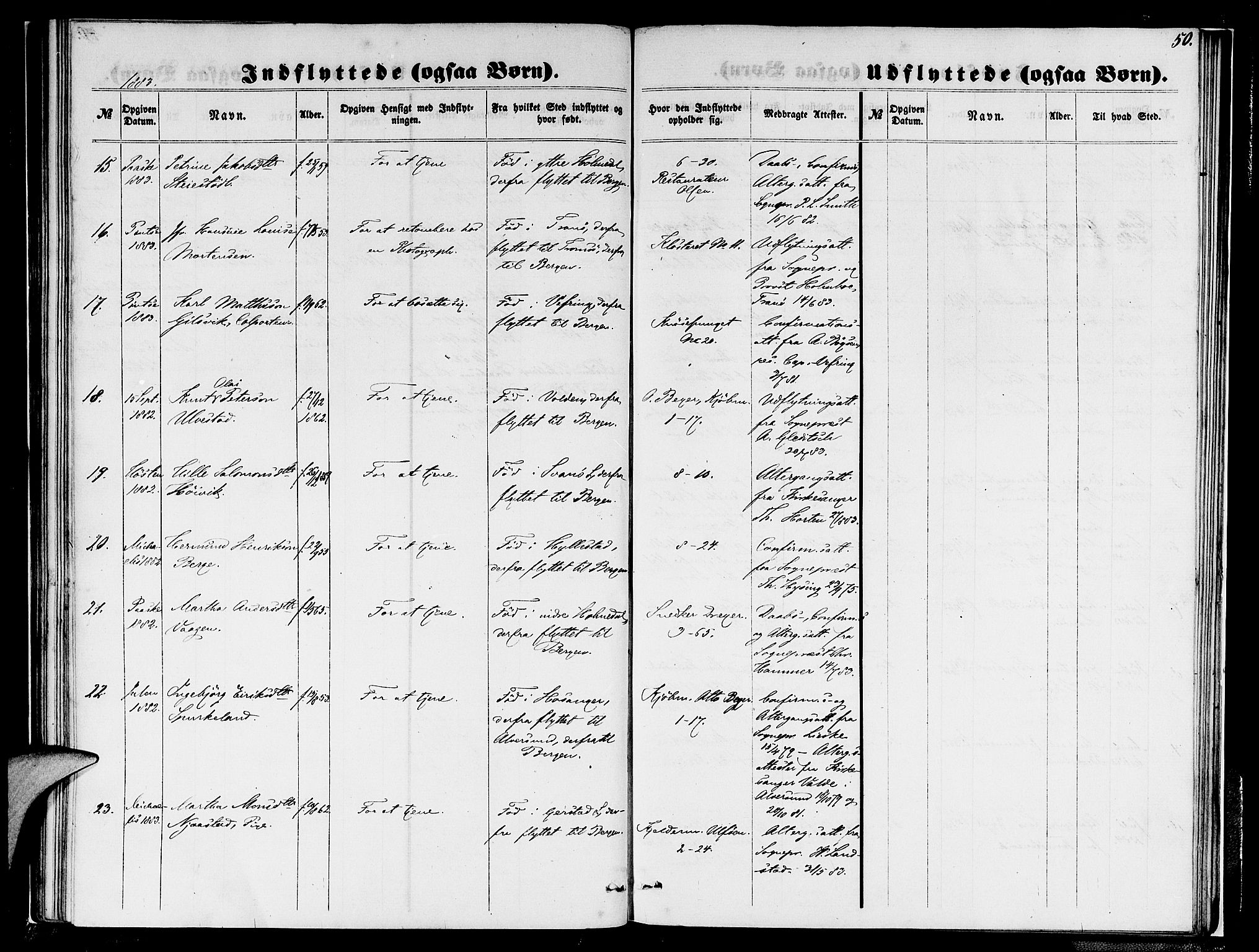 Nykirken Sokneprestembete, SAB/A-77101/H/Hab: Parish register (copy) no. F 2, 1859-1886, p. 51