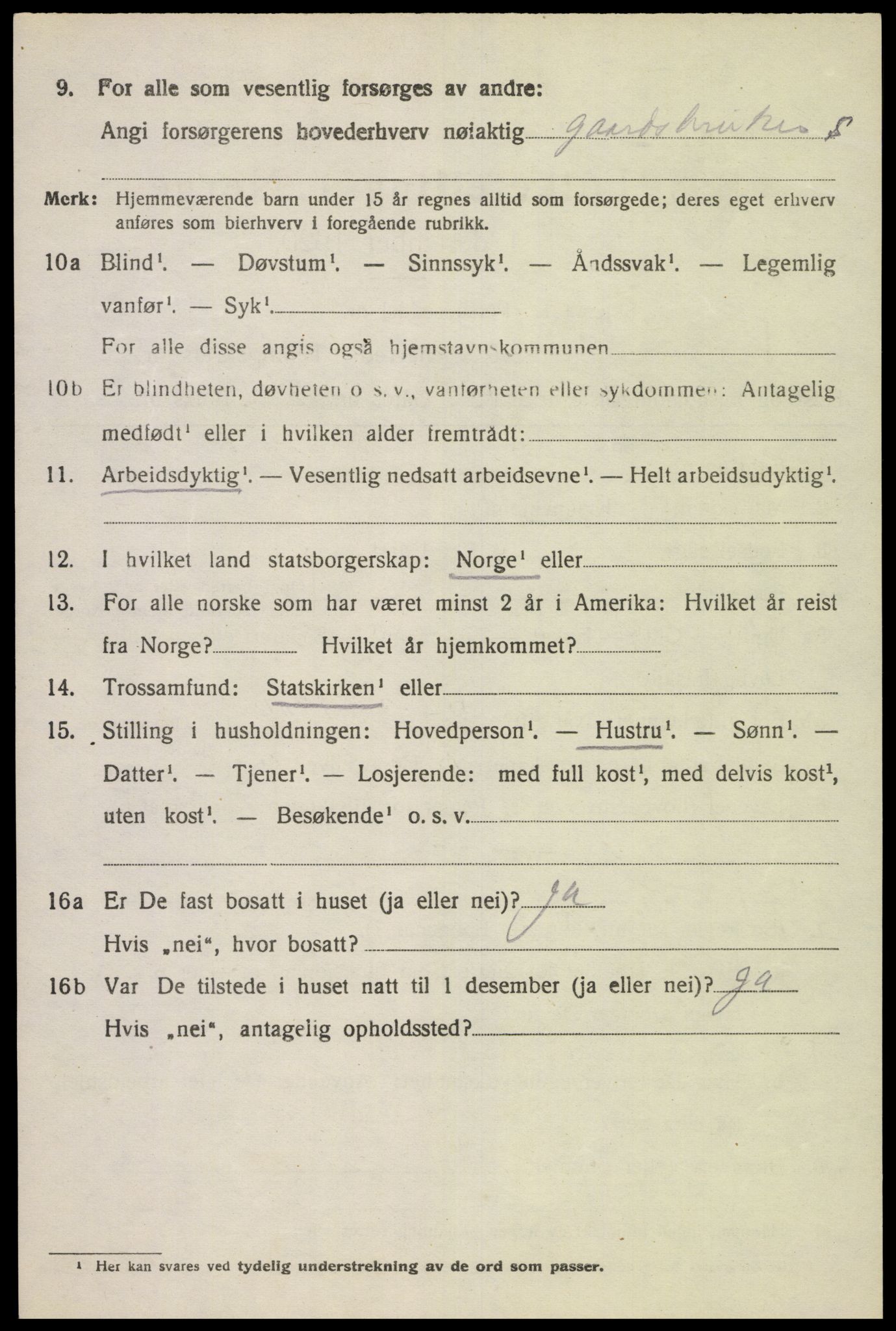 SAK, 1920 census for Herad, 1920, p. 441