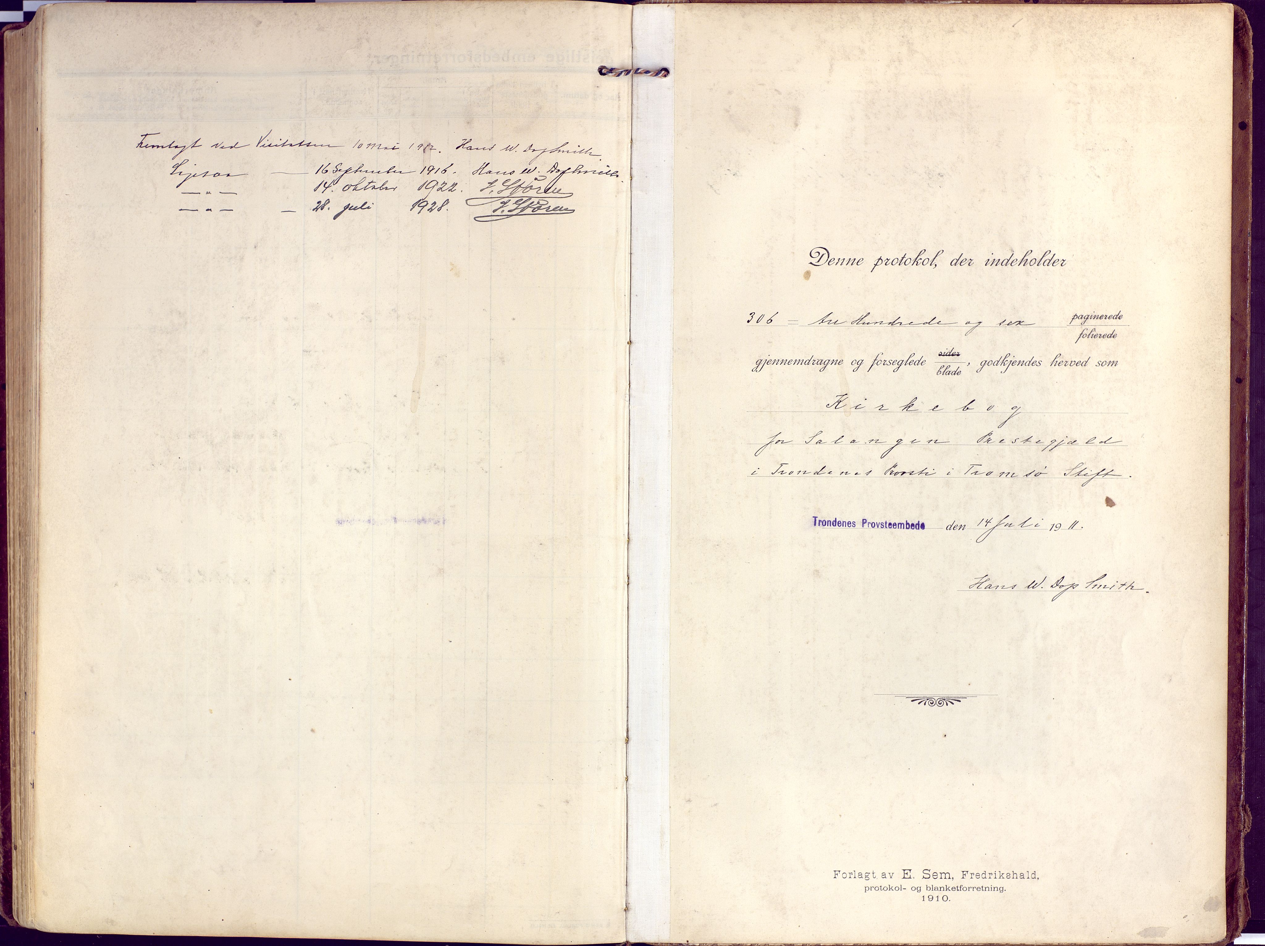 Salangen sokneprestembete, SATØ/S-1324/H/Ha/L0004kirke: Parish register (official) no. 4, 1912-1927