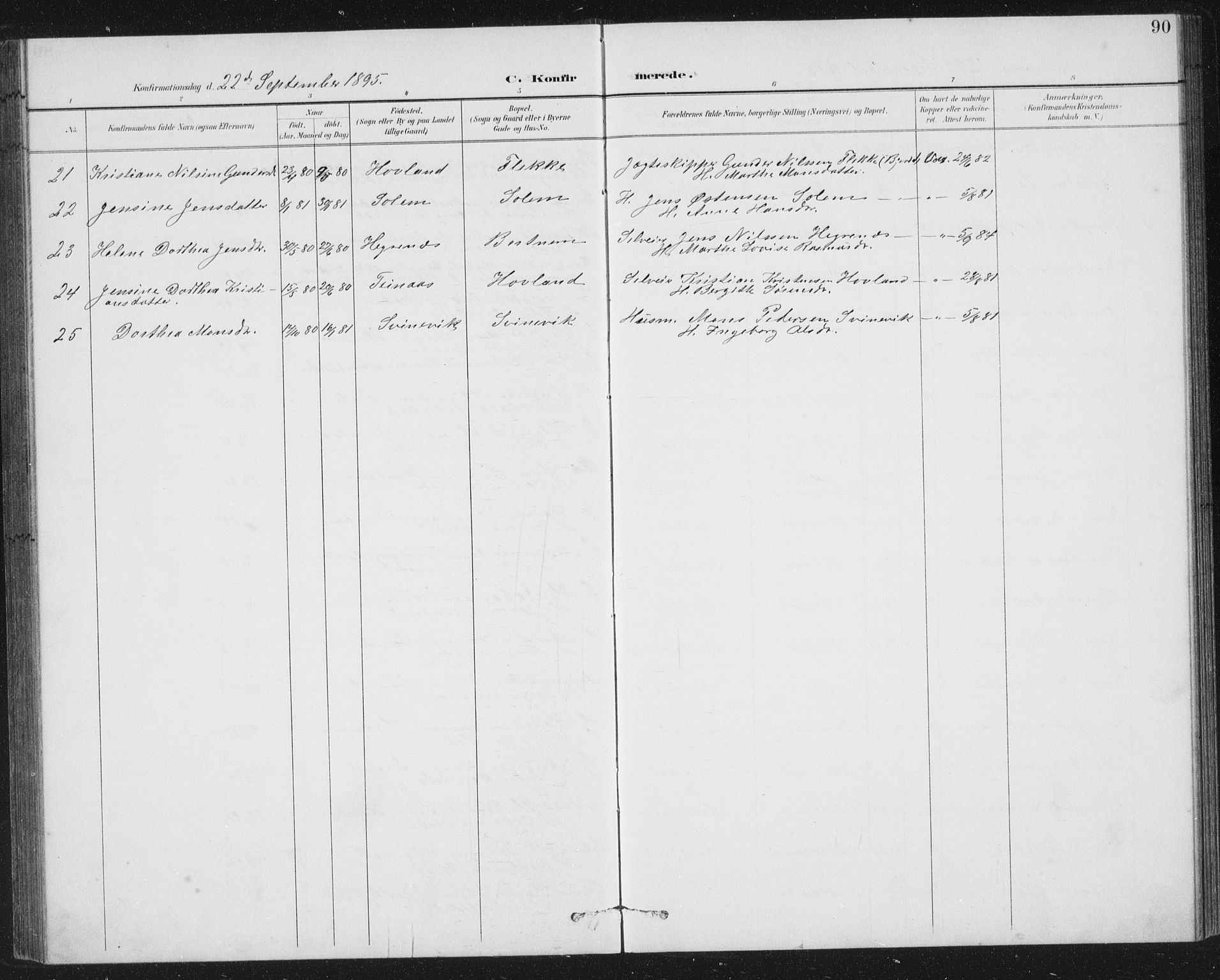 Fjaler sokneprestembete, AV/SAB-A-79801/H/Hab/Habc/L0003: Parish register (copy) no. C 3, 1894-1917, p. 90