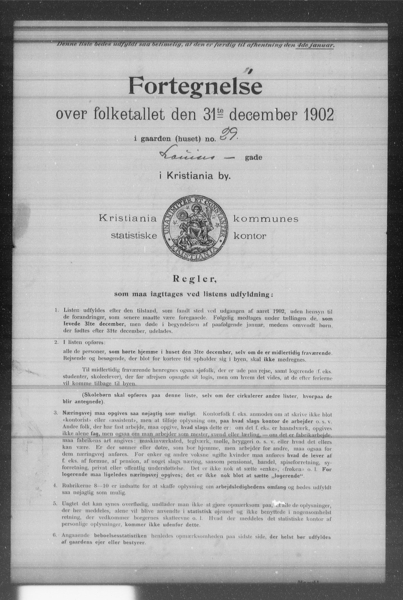 OBA, Municipal Census 1902 for Kristiania, 1902, p. 11238