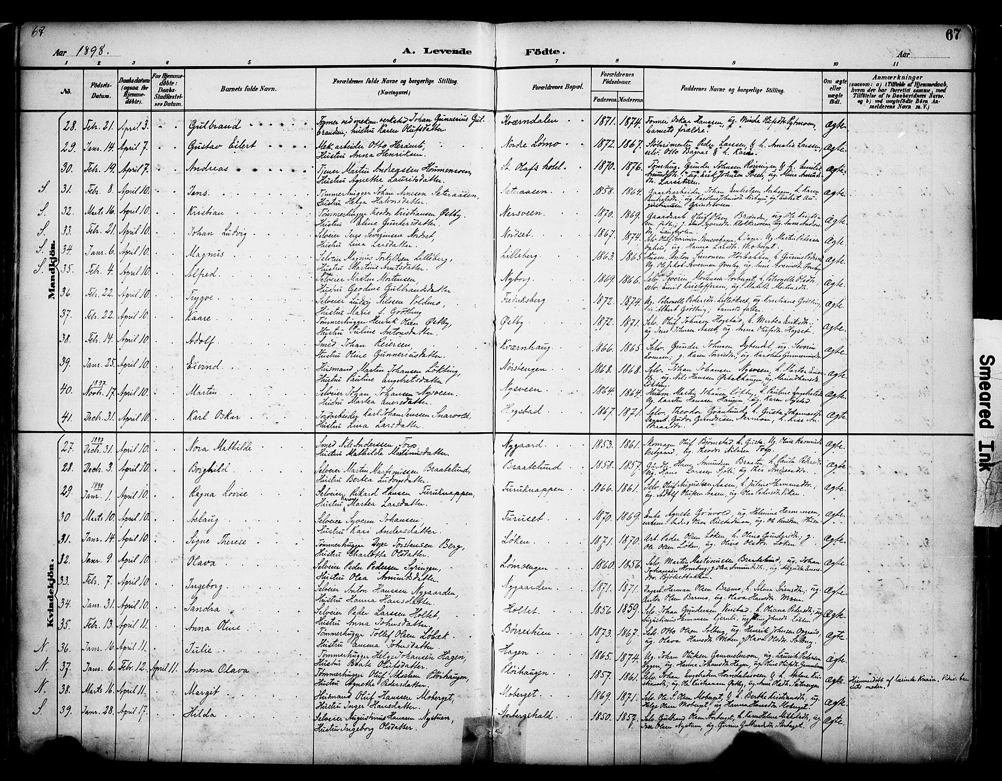 Elverum prestekontor, AV/SAH-PREST-044/H/Ha/Haa/L0014: Parish register (official) no. 14, 1891-1909, p. 67