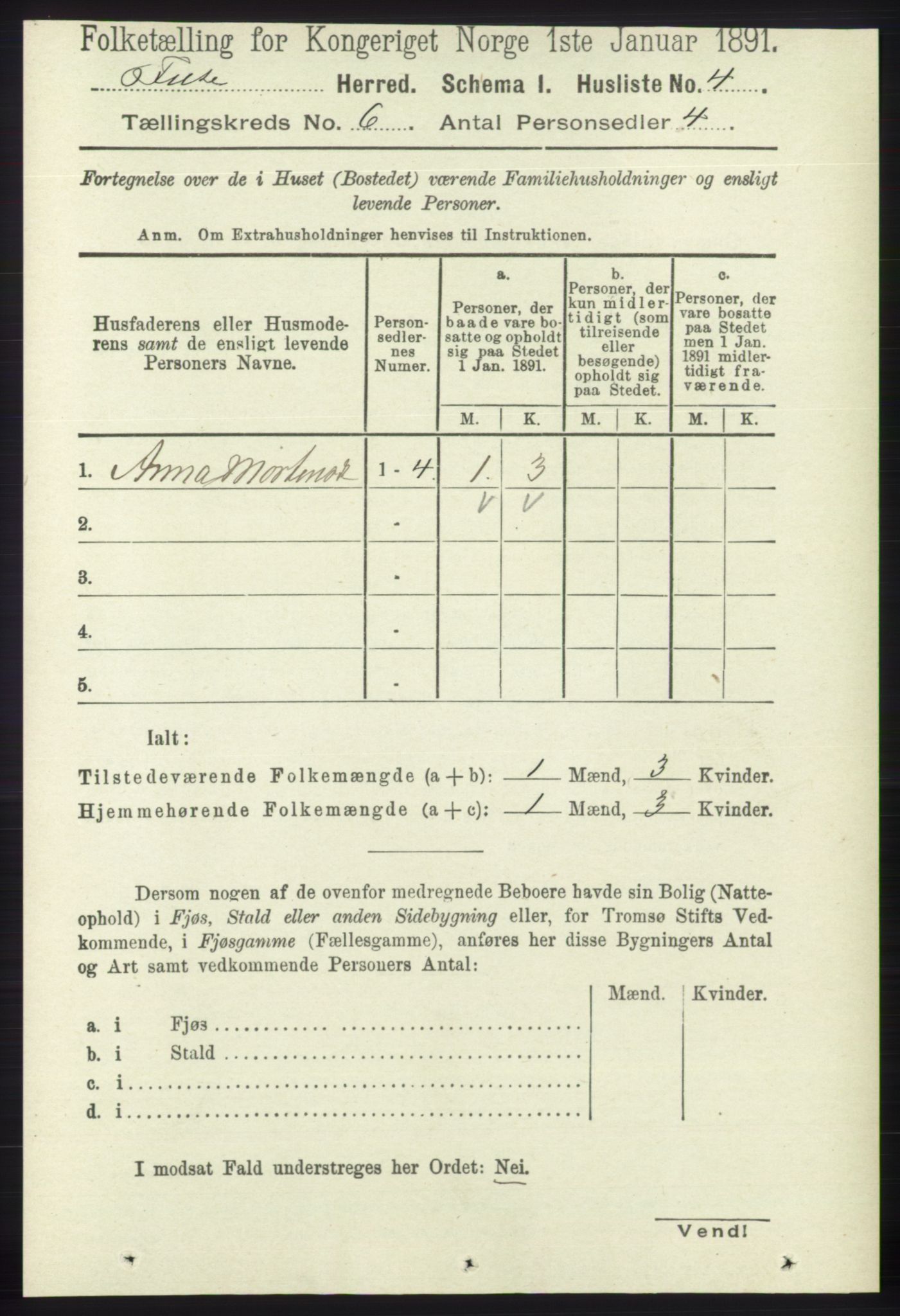 RA, 1891 census for 1241 Fusa, 1891, p. 1046