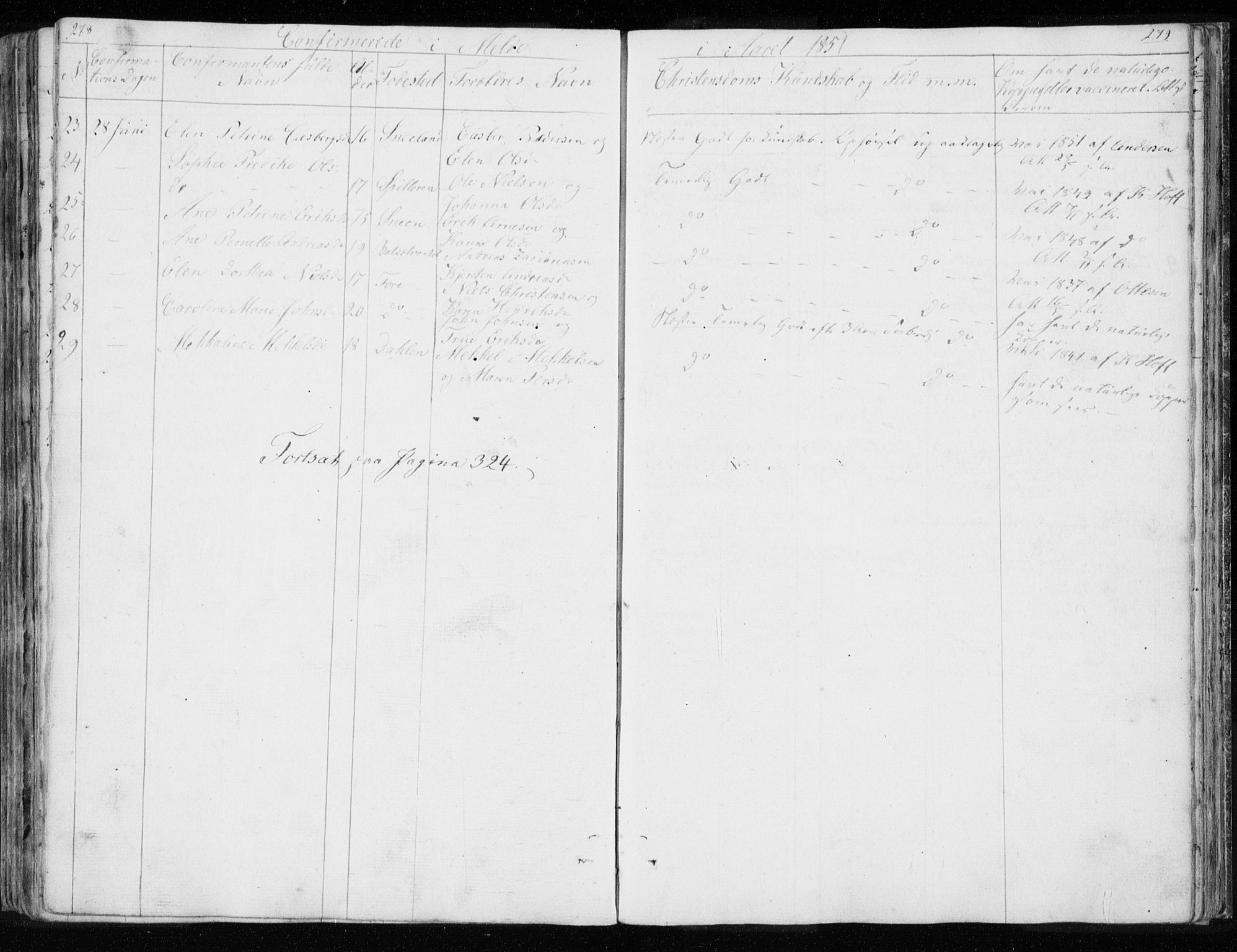 Ministerialprotokoller, klokkerbøker og fødselsregistre - Nordland, AV/SAT-A-1459/843/L0632: Parish register (copy) no. 843C01, 1833-1853, p. 278-279