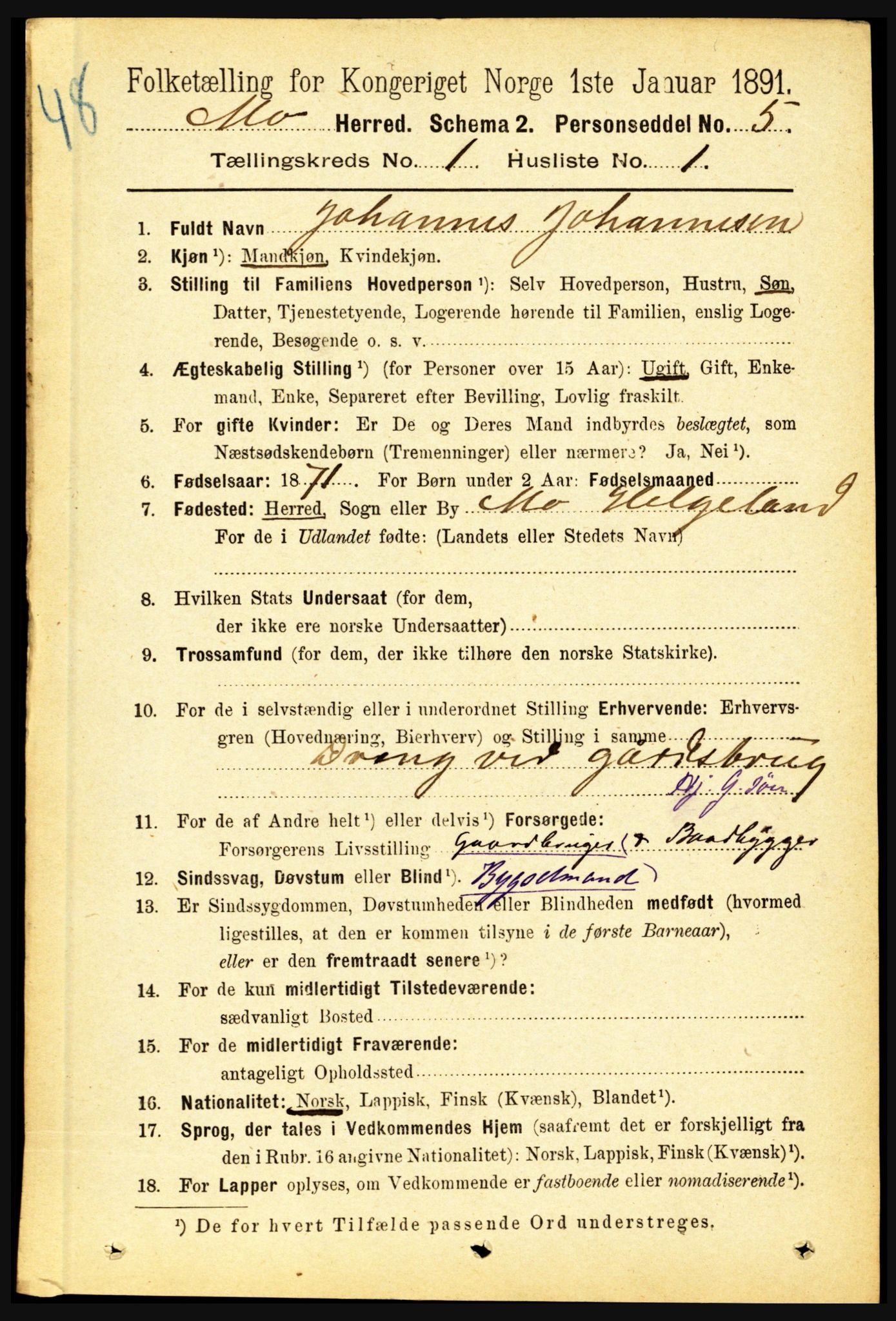 RA, 1891 census for 1833 Mo, 1891, p. 88